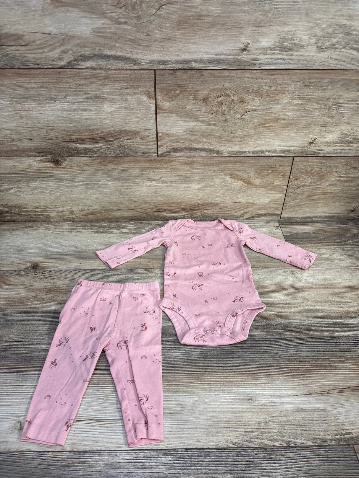 Carter's 2pc Unicorn Bodysuit & Leggings Set Pink sz 6m