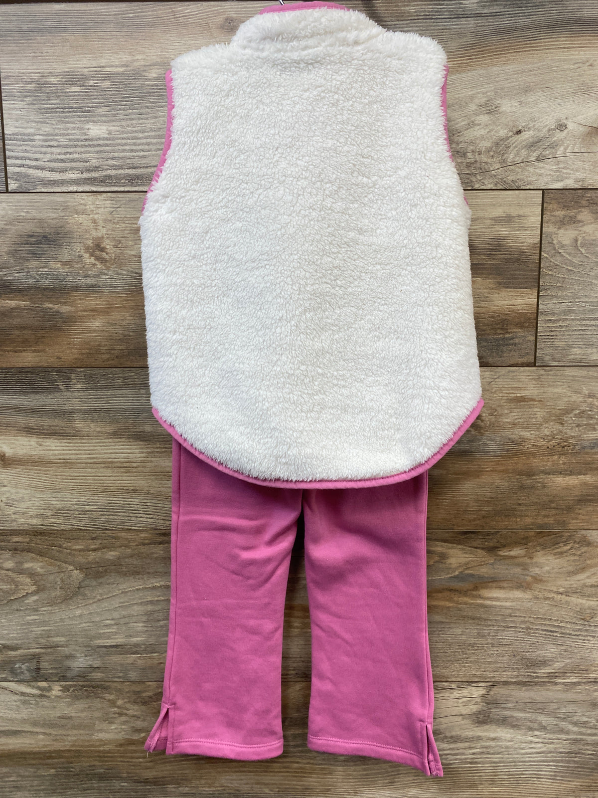 Nike 2pc Faux-Fur Vest & Joggers Set White sz 4T
