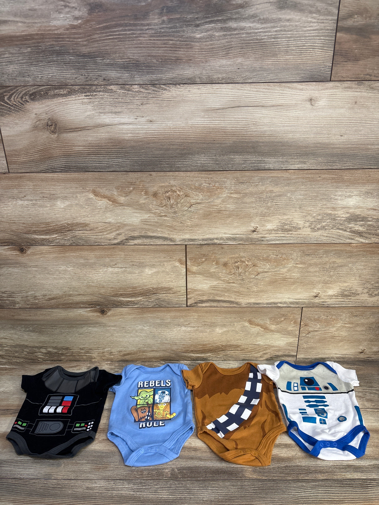 Star Wars 4pk Bodysuits Blue sz 3m