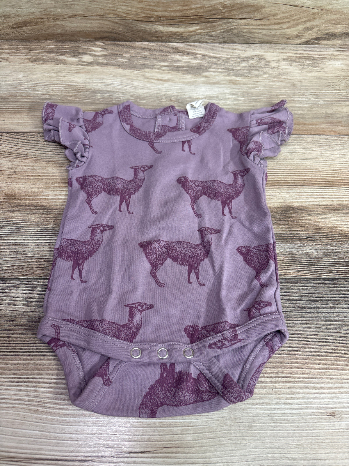 Kate Quinn Organic Flutter Sleeve Bodysuit Purple sz 3-6m