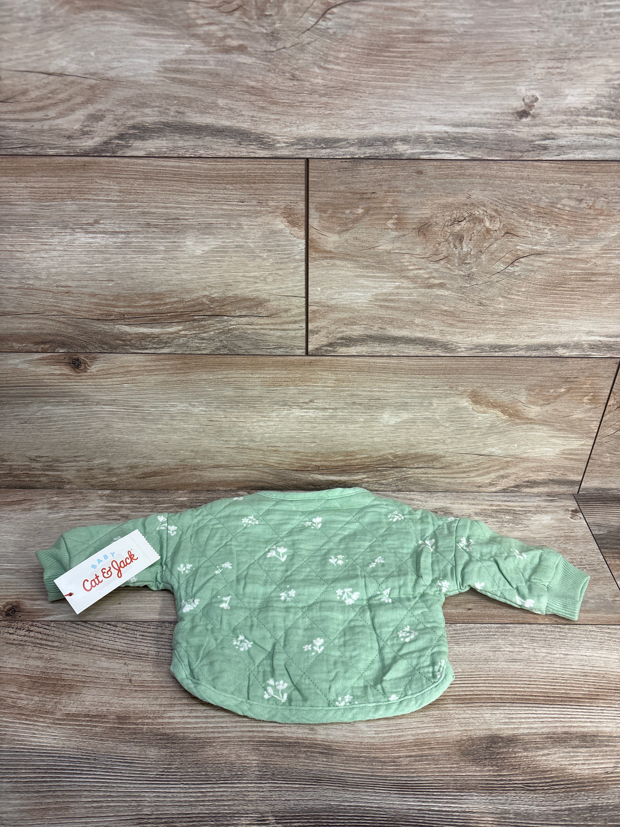 NEW Cat & Jack Floral Chambray Quilted Jacket Green sz 0-3m
