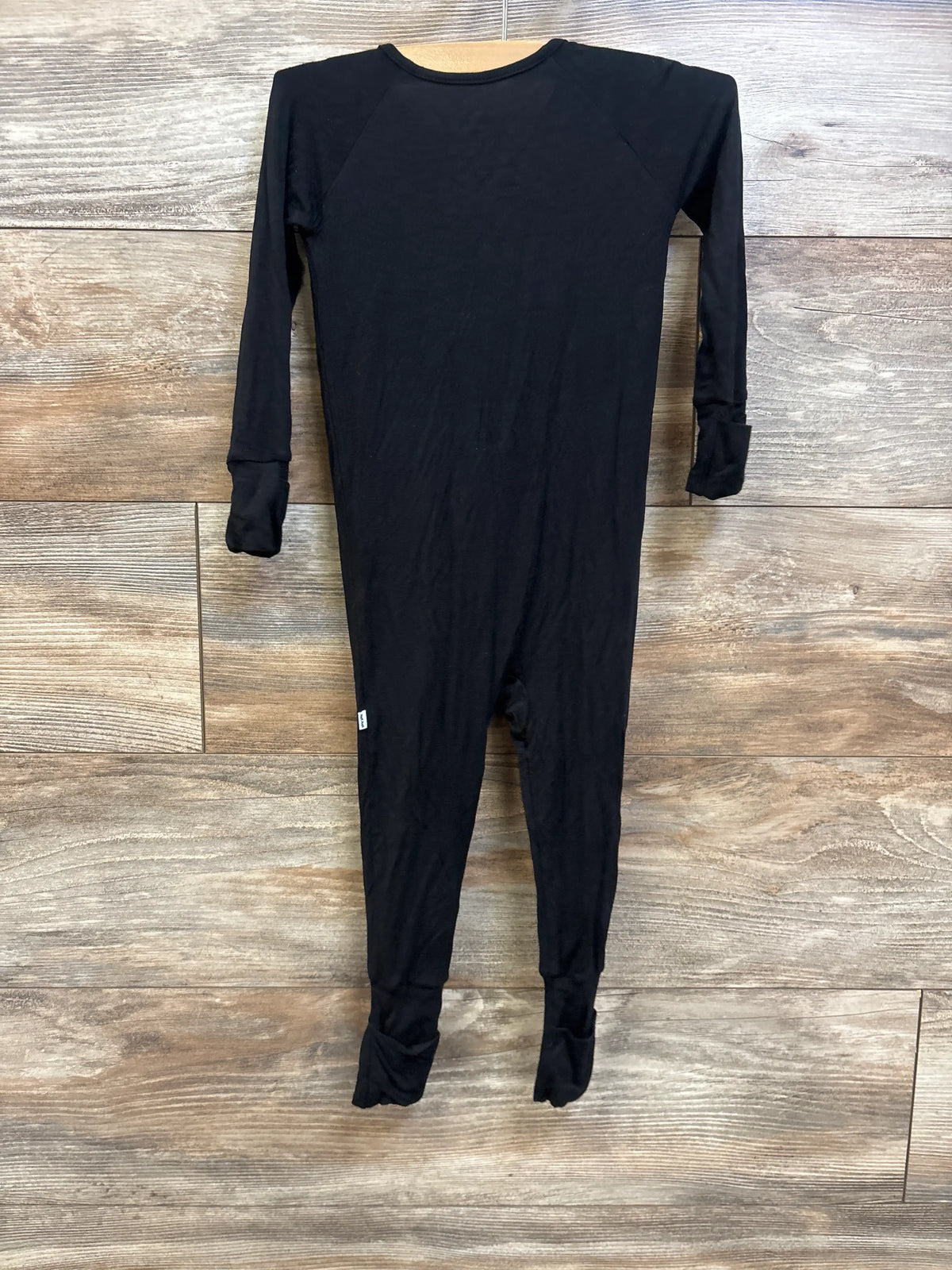 Little Sleepies solid black bamboo convertible sleeper for infants size 12-18m