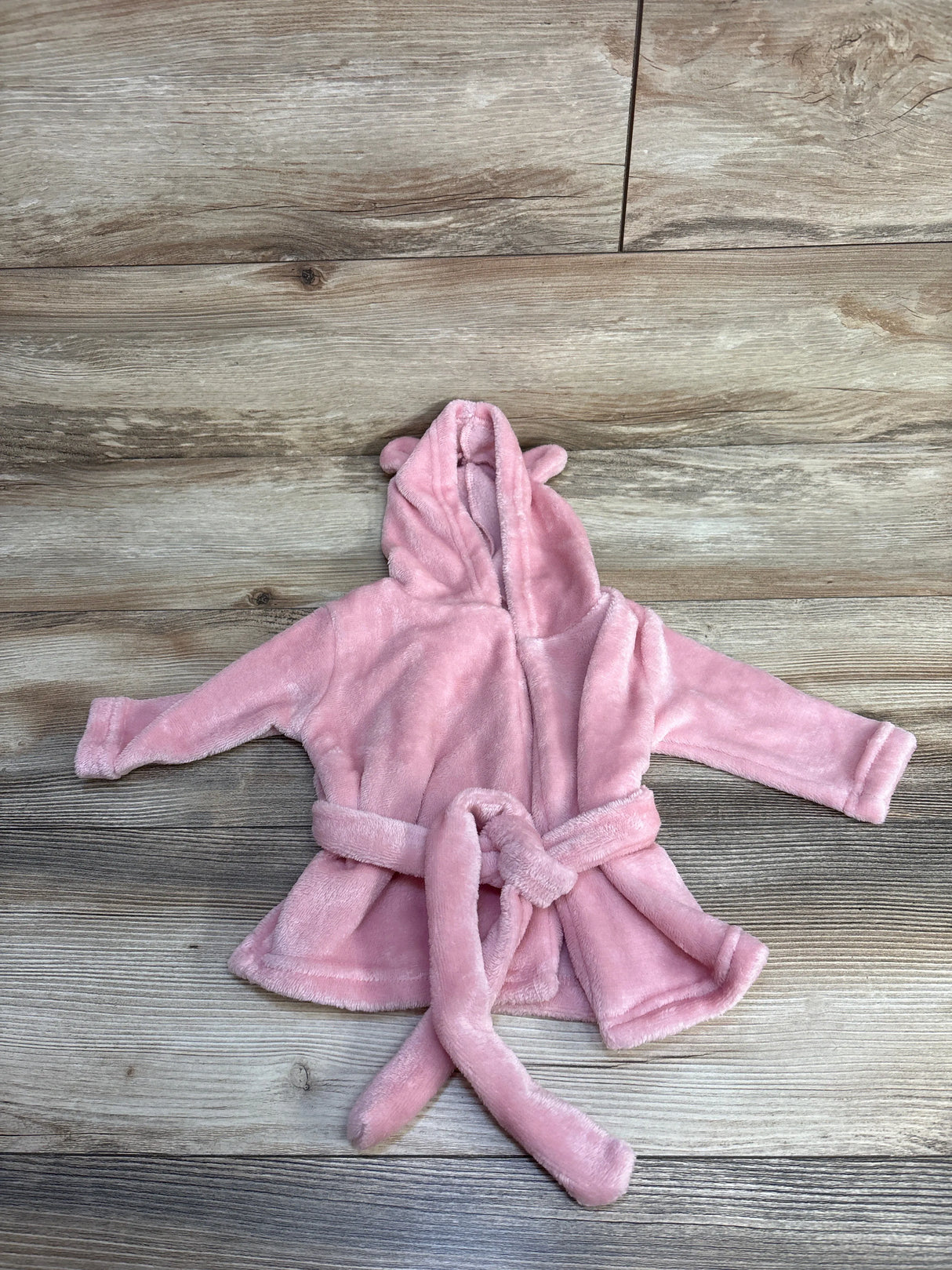 Plush Bear Hood Robe Pink sz 0-9m
