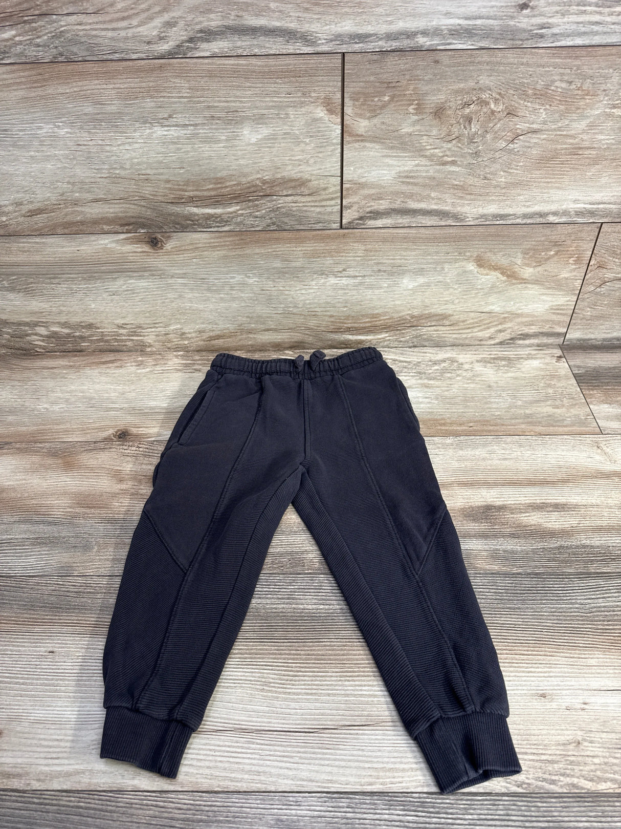Zara Ribbed Drawstring Joggers Black sz 3-4T