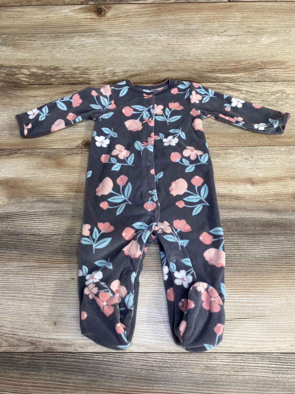 Carter's Floral Blanket Sleeper Grey sz 6m - Me n Mommy To Be