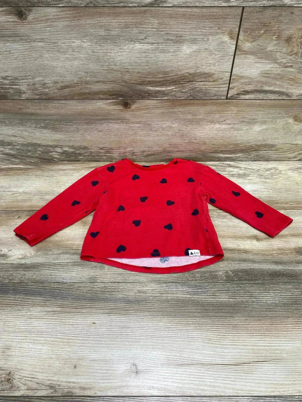Baby Gap Heart Print Shirt Red sz 2T - Me n Mommy To Be