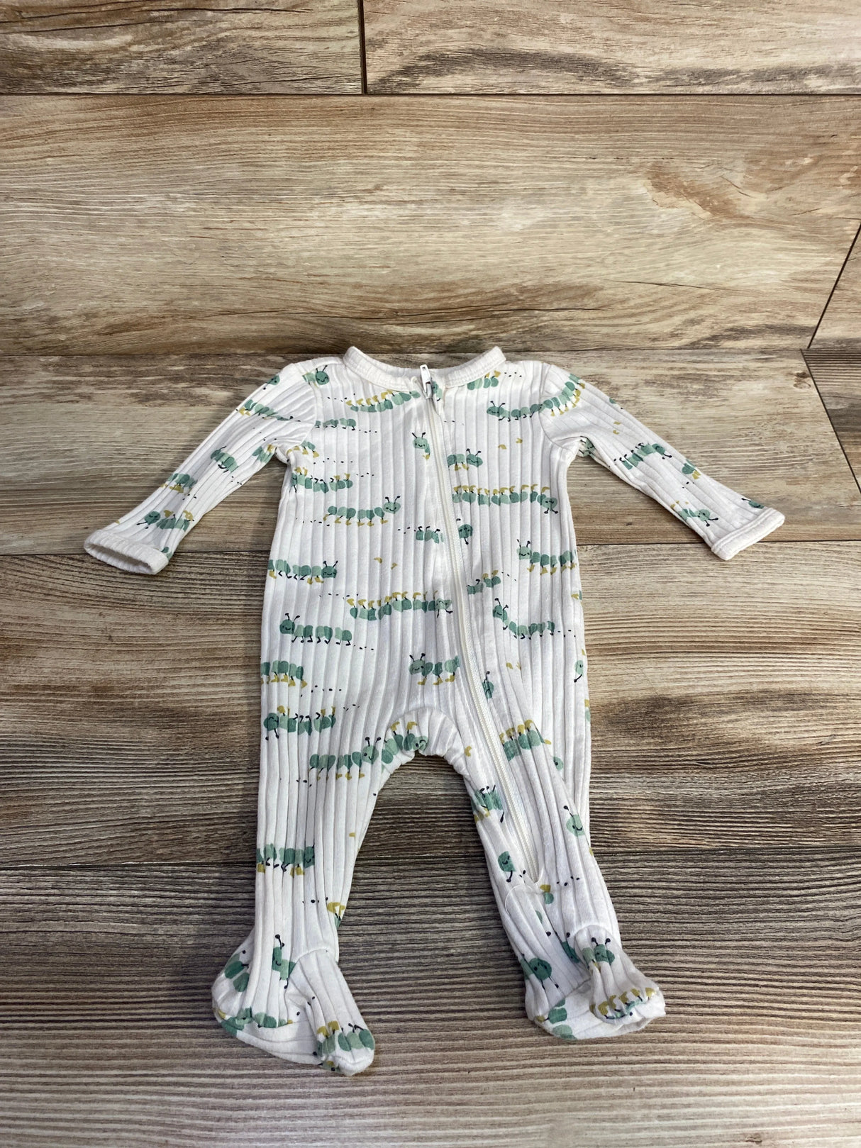 Pl Baby Ribbed Caterpillar White sz Newborn
