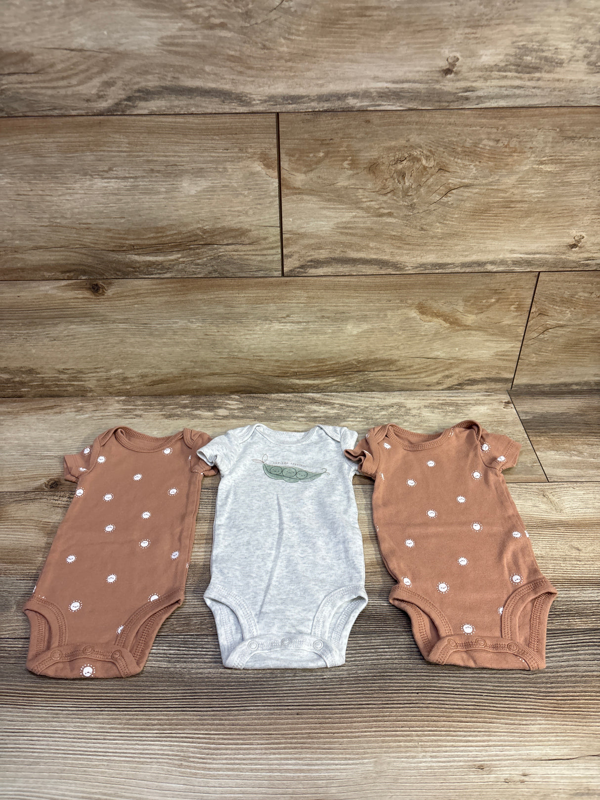 Just One You 3pk Bodysuits Brown sz Newborn