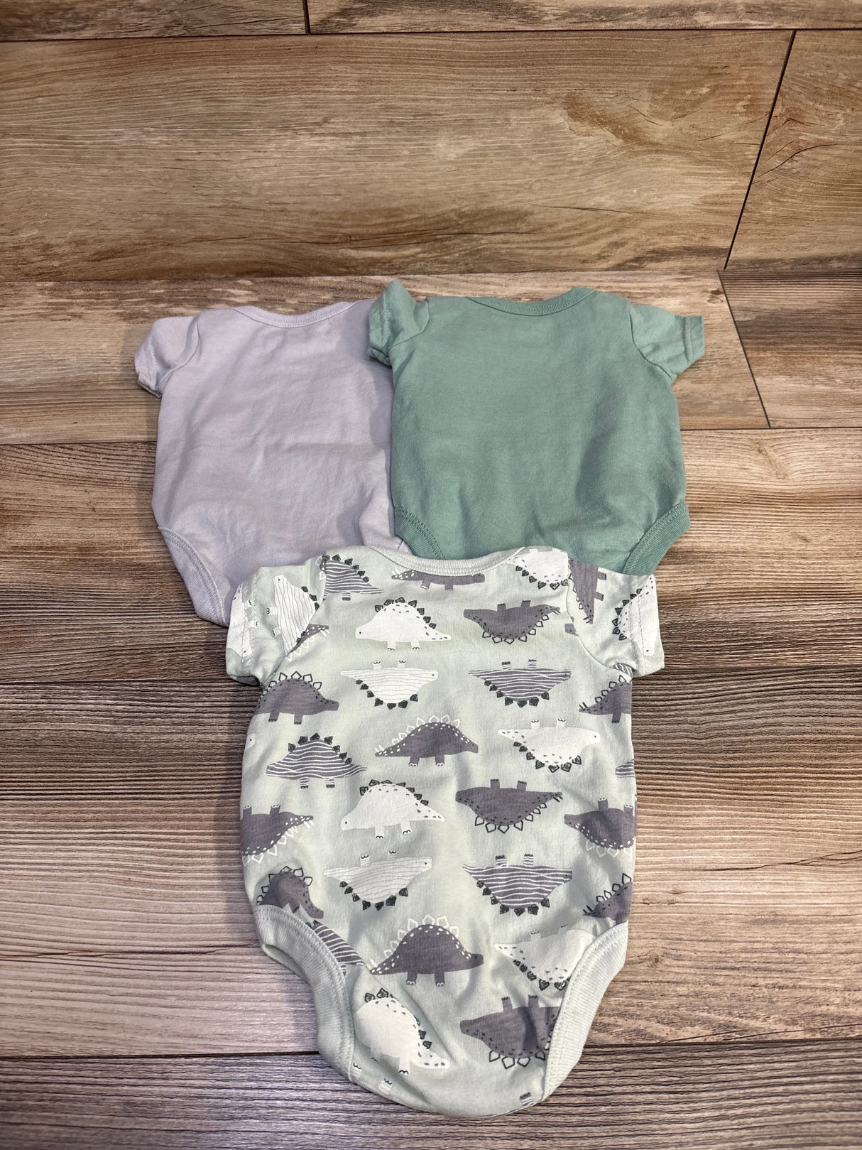 Mini Hop 3pk Hello I'm New Here Bodysuits Green sz Newborn