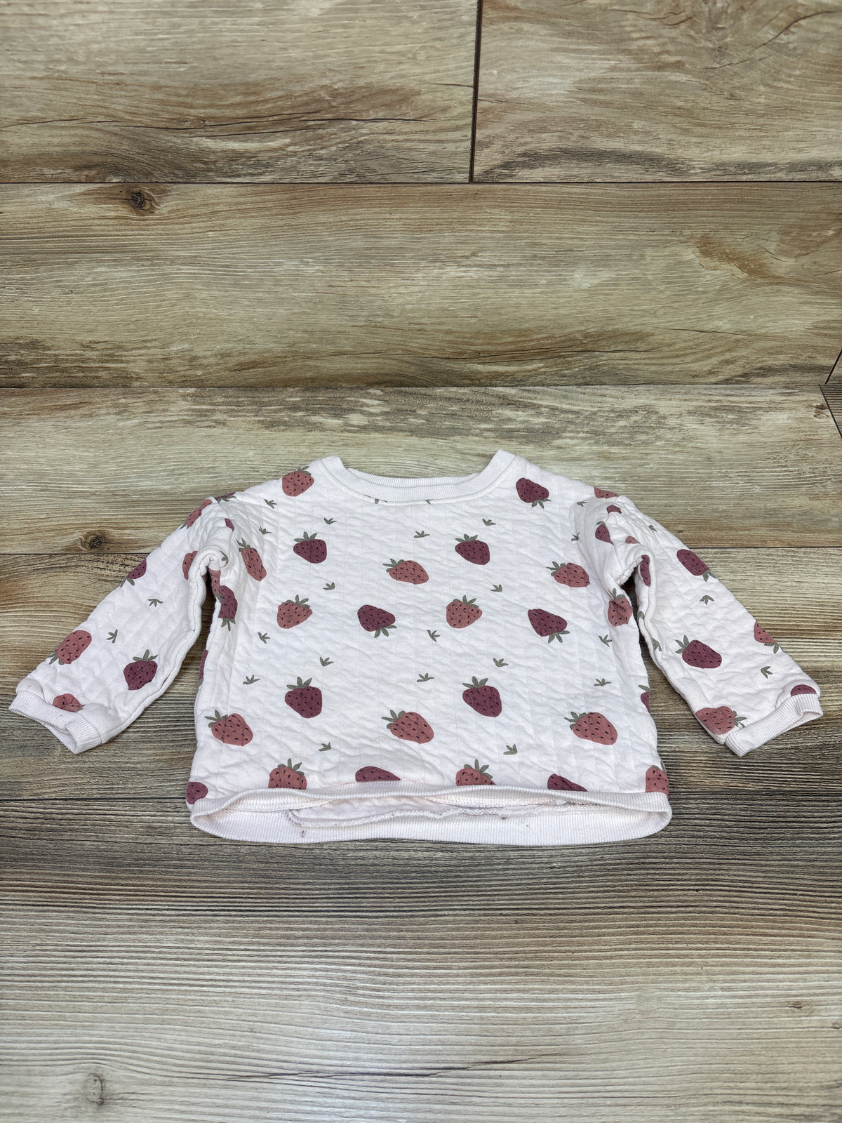 PL Baby Strawberry Quilted Pullover Sweatshirt Ivory sz 18m