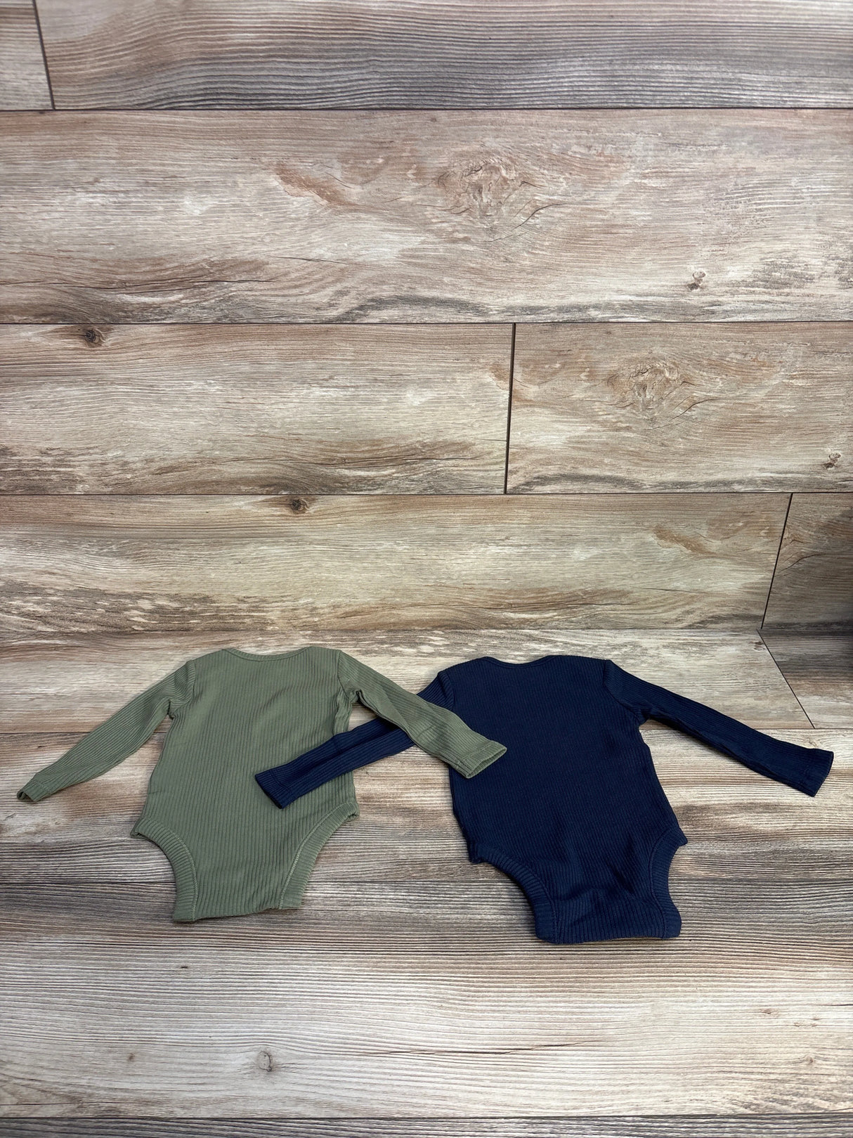 Old Navy Ribbed Long Sleeve Bodysuits 2pk Navy sz 3-6m