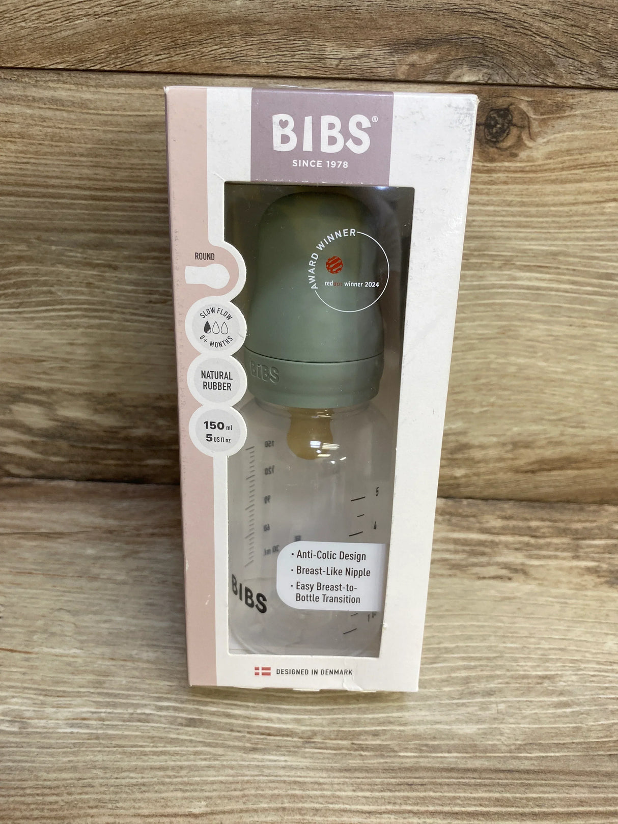 NEW Bibs Anti-Colic Baby Bottle Round Nipple Slow Flow 5oz