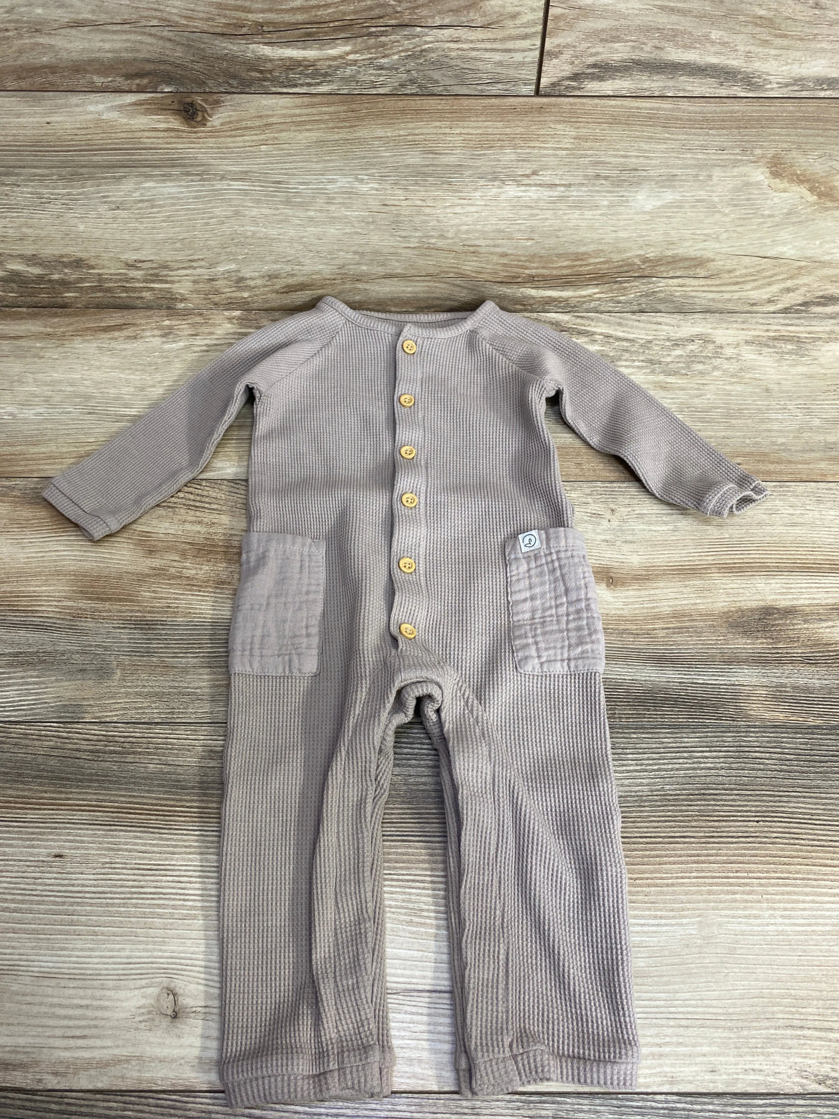 Little Planet Waffle Knit Coverall Taupe sz 12m