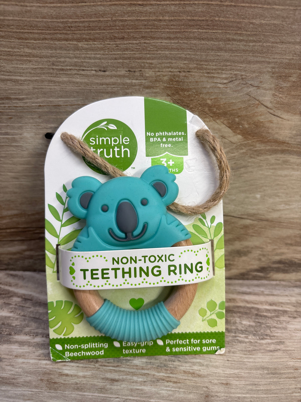 NEW Simple Truth Koala Teething Ring Teal