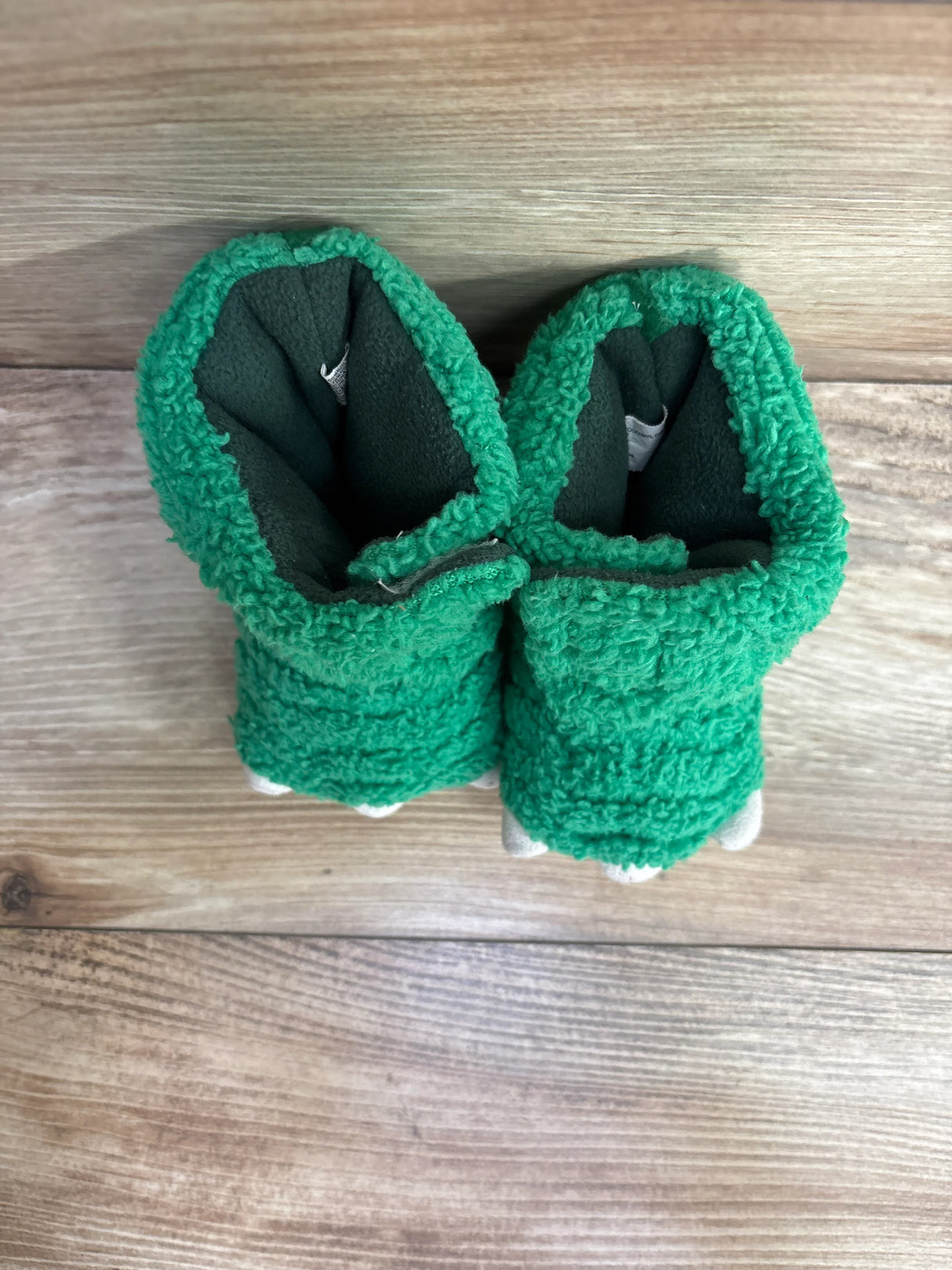 Sherpa Dinosaur Claw Slippers Green One Size