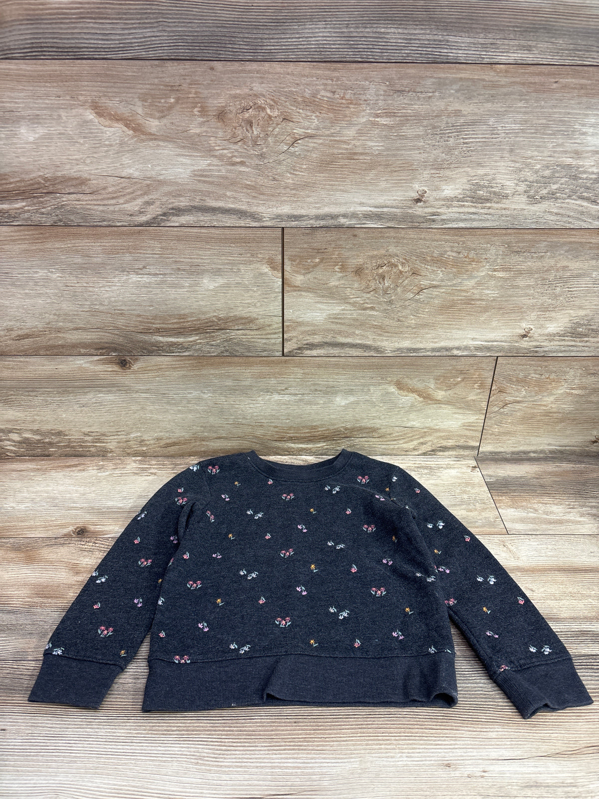 Jumping Beans Floral Pullover Sweatshirt Grey sz 5T