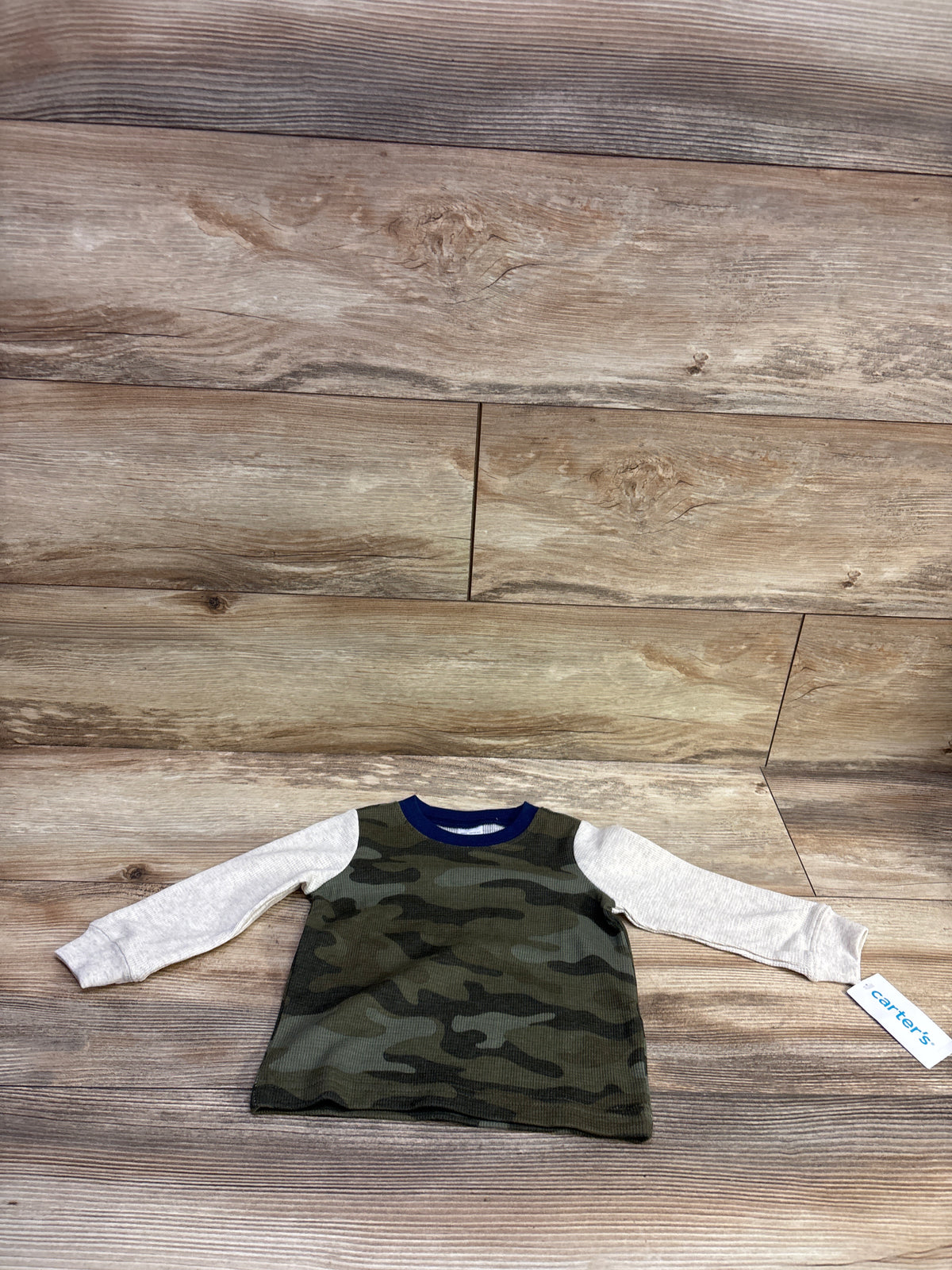 NEW Carter's Waffle Knit Camo Shirt Beige sz 9m