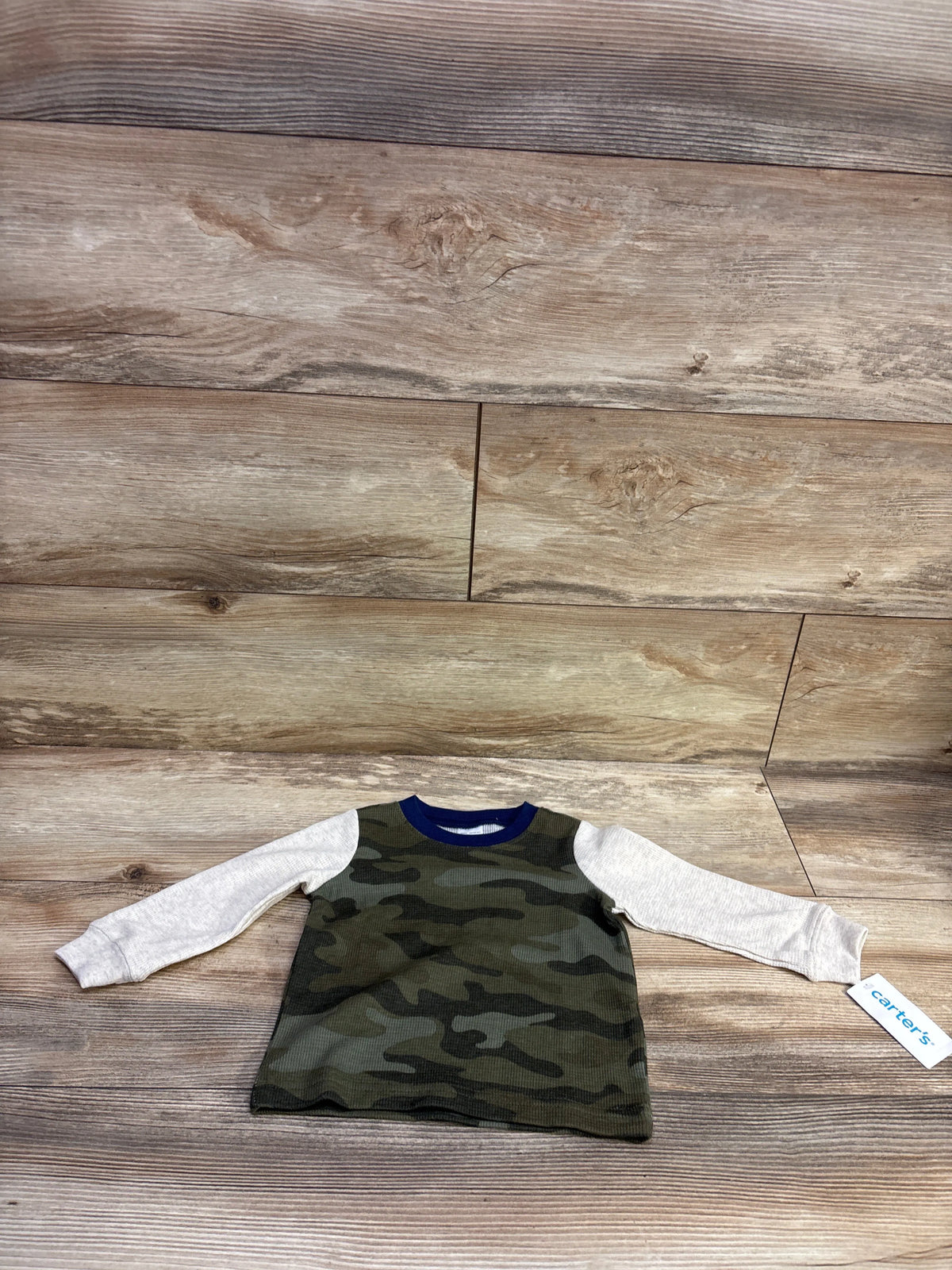 NEW Carter's Waffle Knit Camo Shirt Beige sz 9m