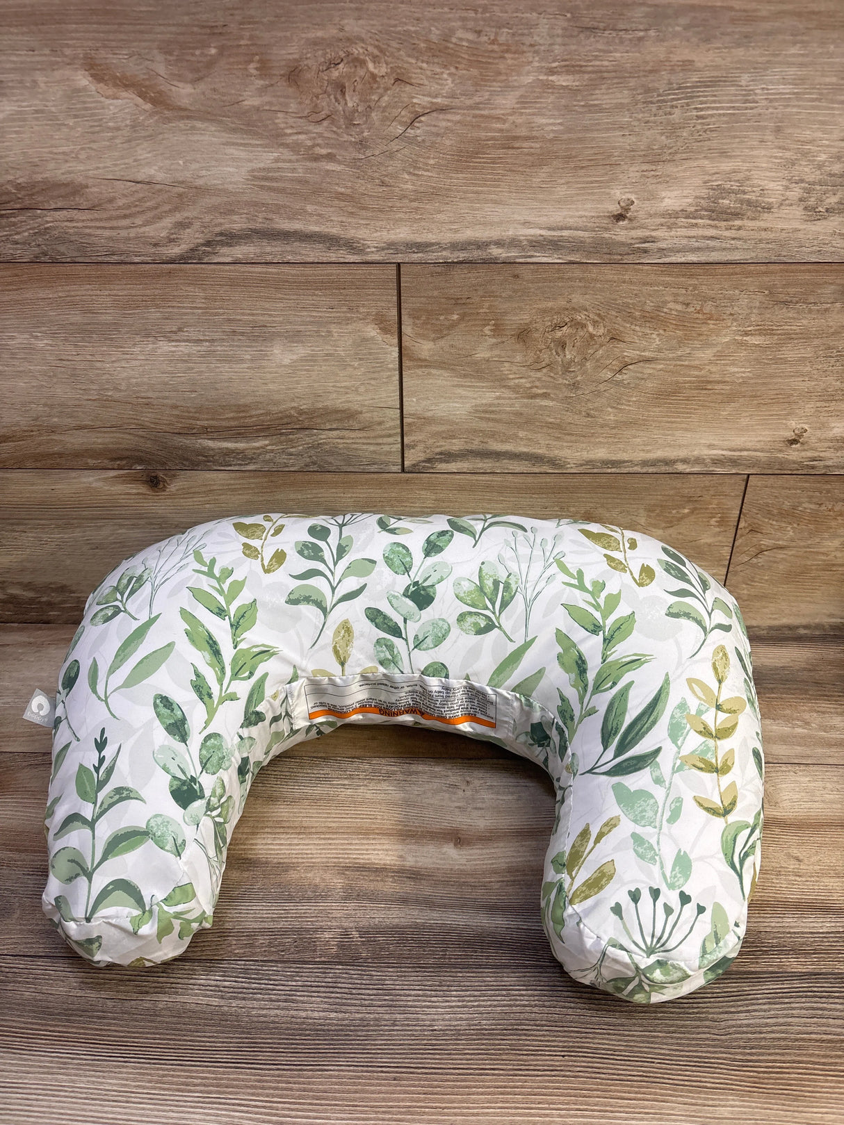 Boppy Nursing Pillow with Green Leaf Slipcover