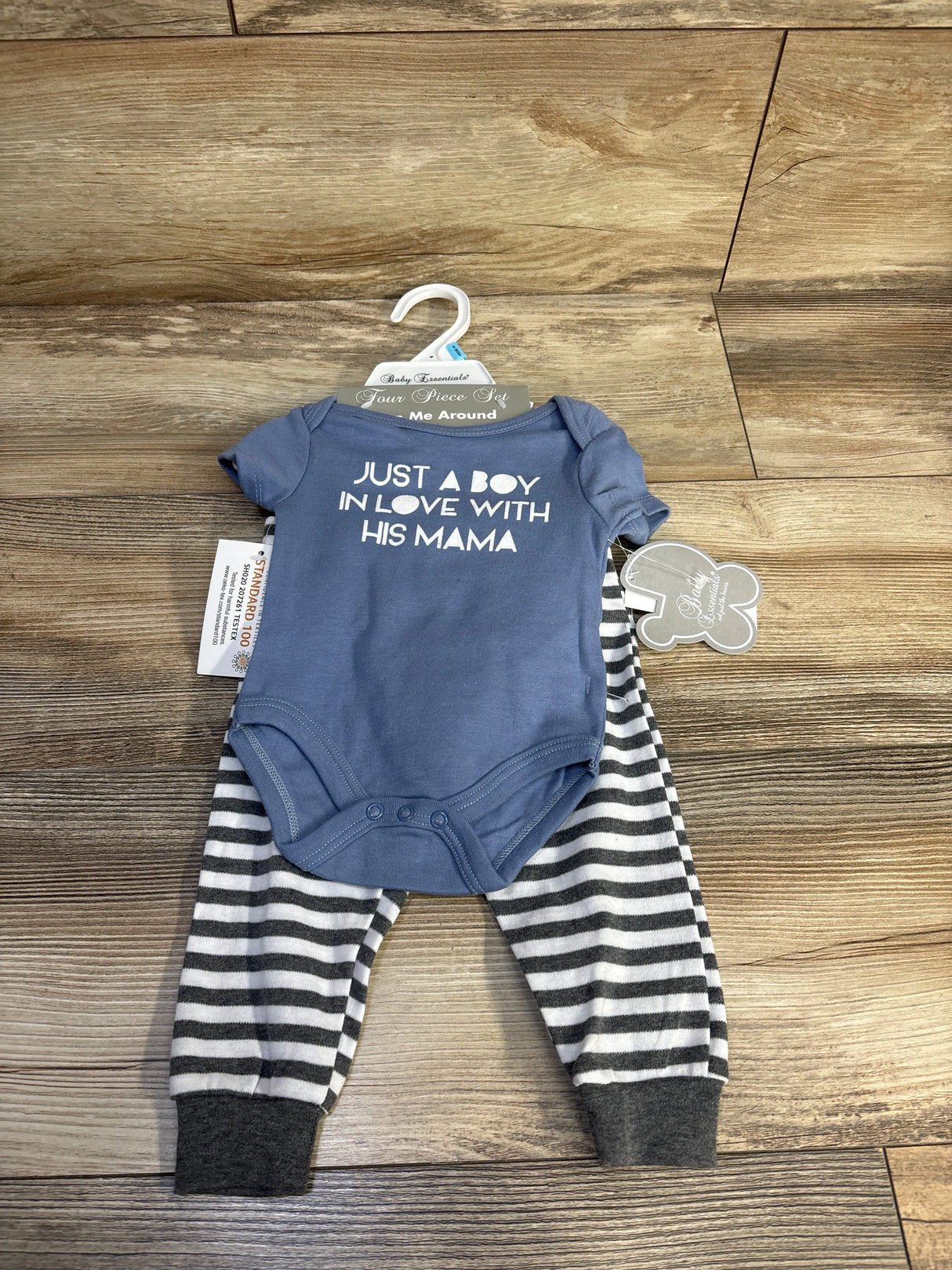 NEW Baby Essentials 4pc Just A Boy In Love With His Mama Set Blue sz 6m