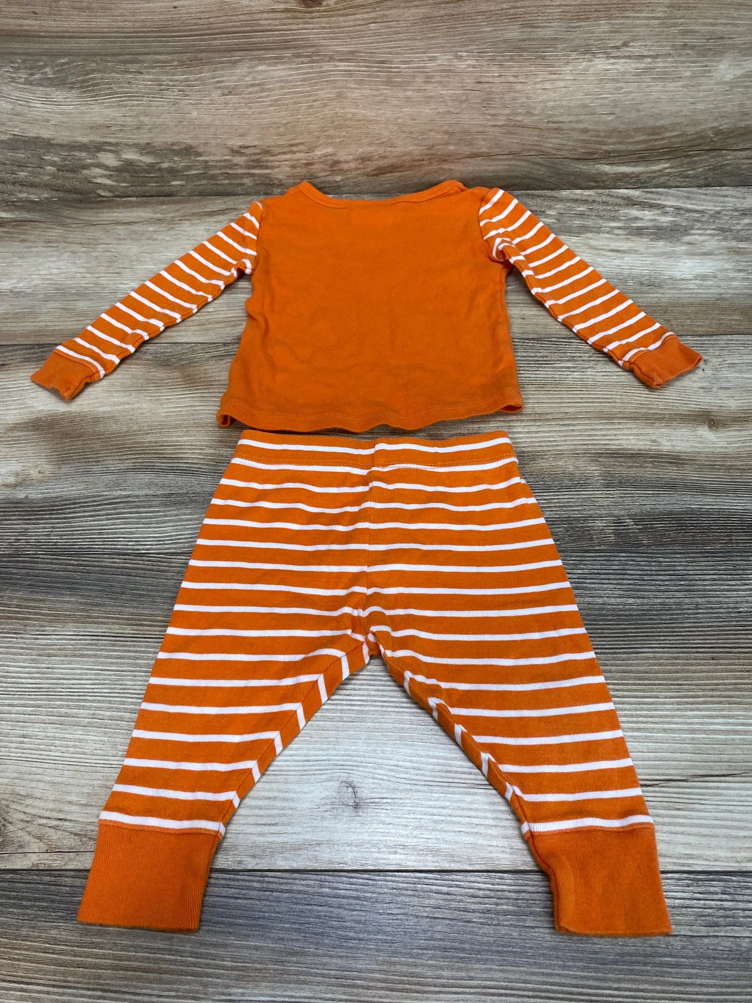 2pc Striped Pumpkin Pajama Set Orange sz 12m - Me n Mommy To Be