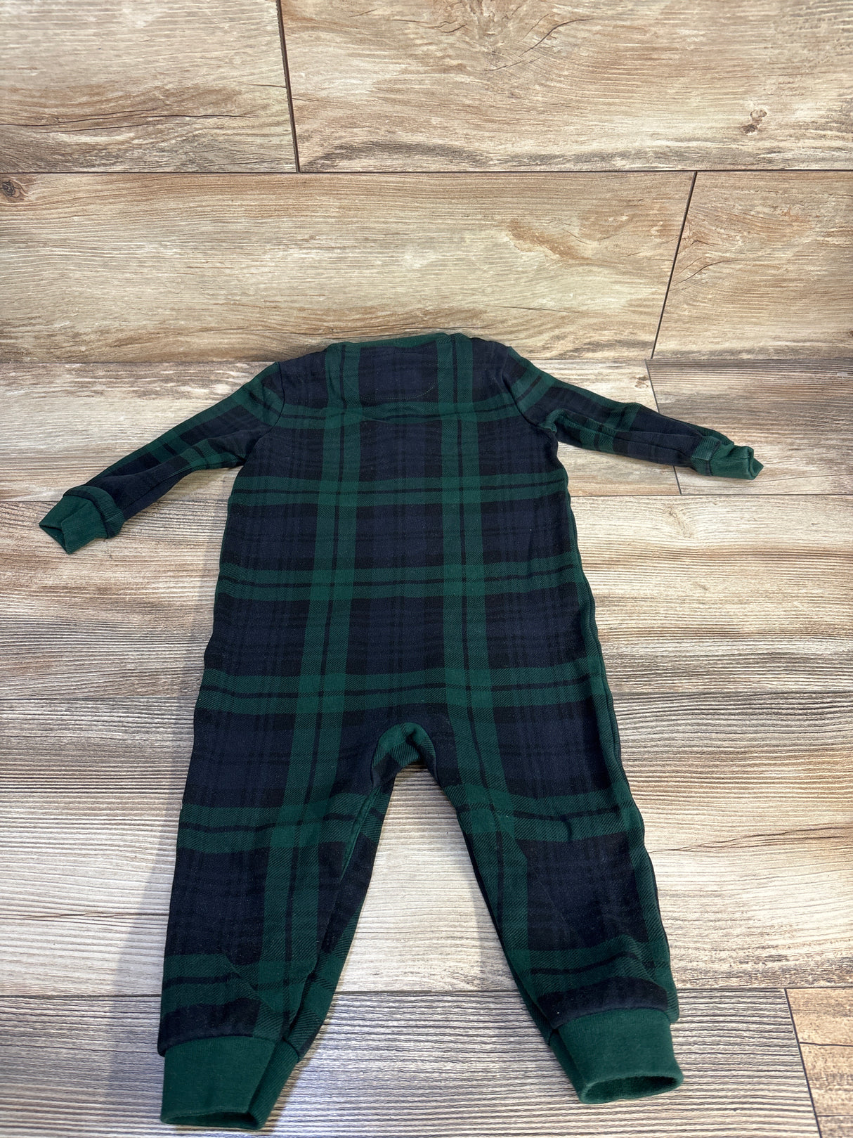 Ralph Lauren Plaid Print Cotton Interlock Coverall Green sz 12m