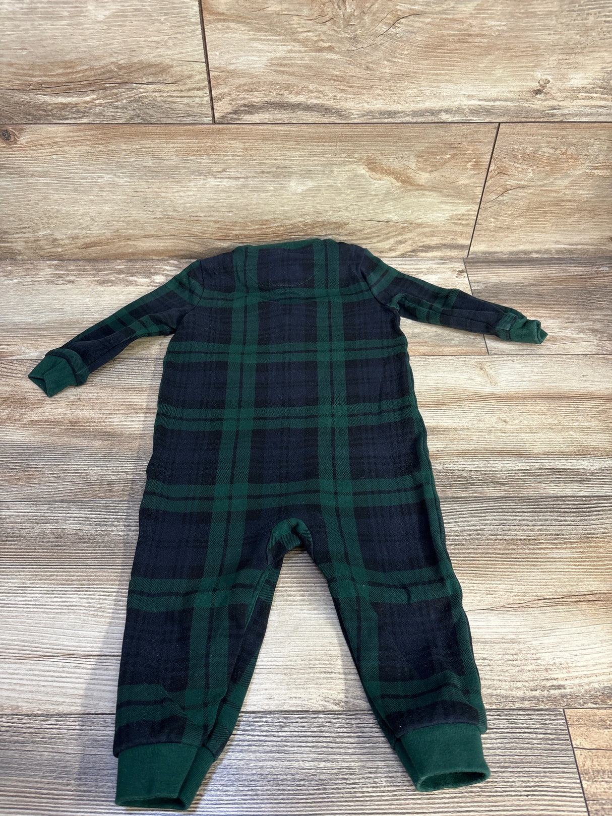 Ralph Lauren Plaid Print Cotton Interlock Coverall Green sz 12m