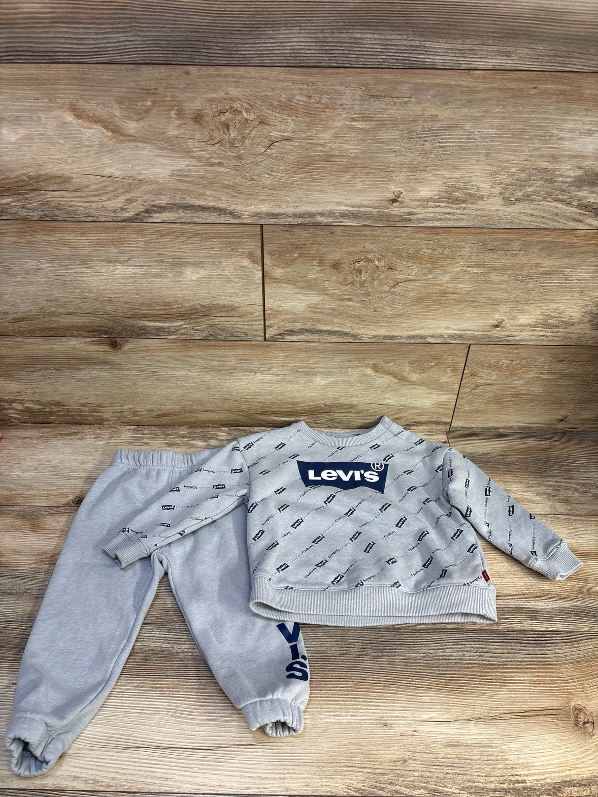 Levi's 2pc Pullover Sweatshirt & Joggers Set Grey sz 24m