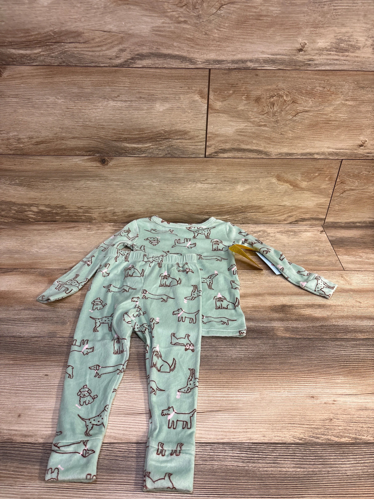 NEW Cat & Jack 2pc Velour Pajama Set Green sz 2T