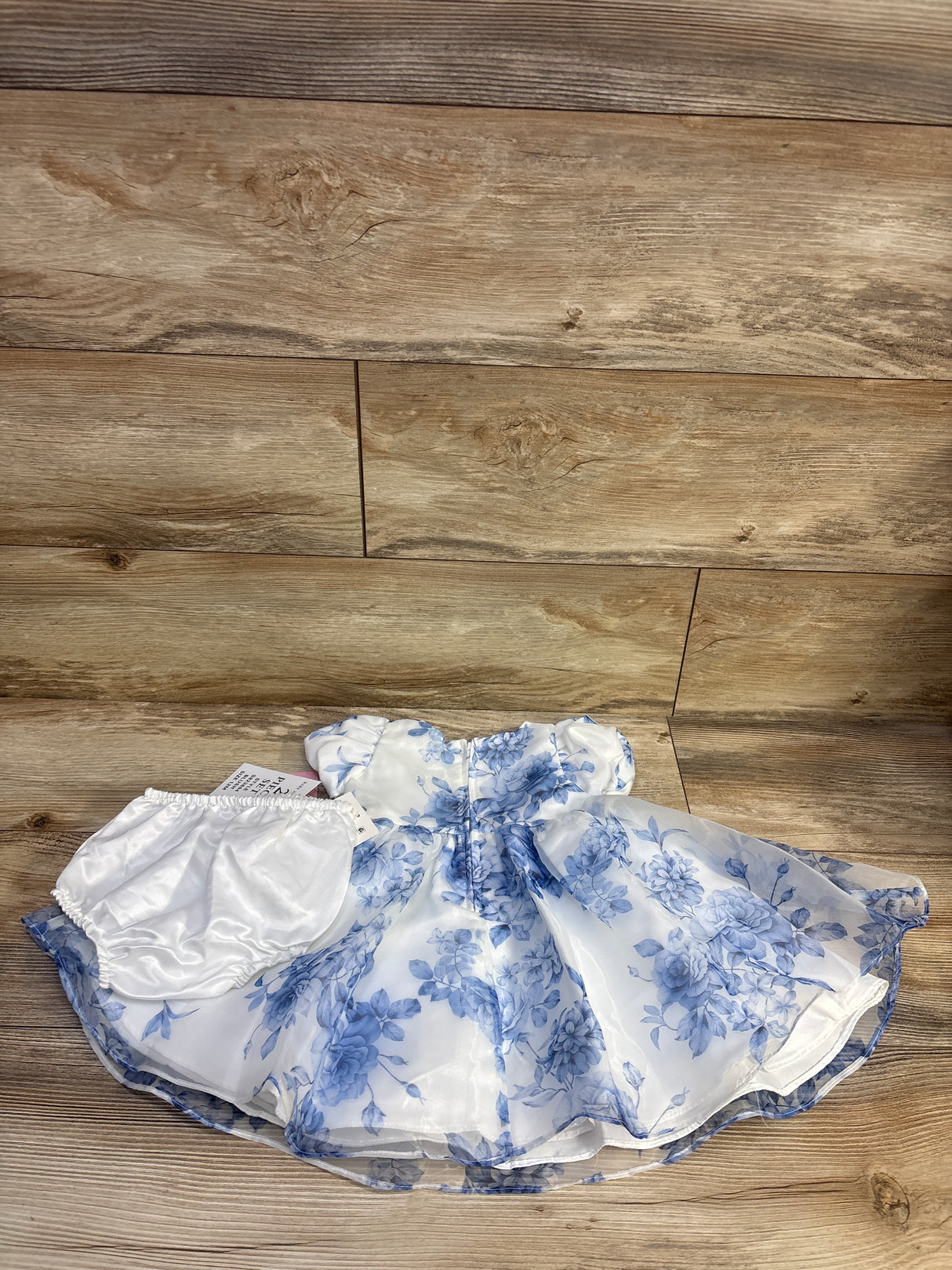 NEW Rare Editions 2pc Floral Tulle Dress & Bloomers White sz 12m
