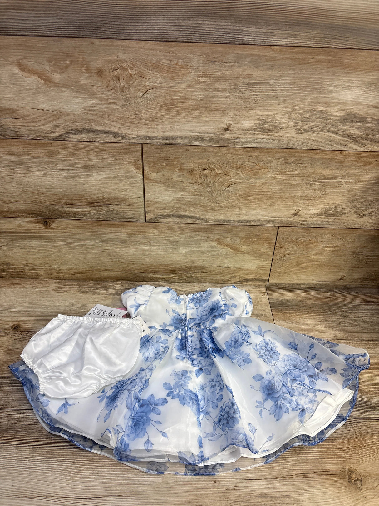NEW Rare Editions 2pc Floral Tulle Dress & Bloomers White sz 12m