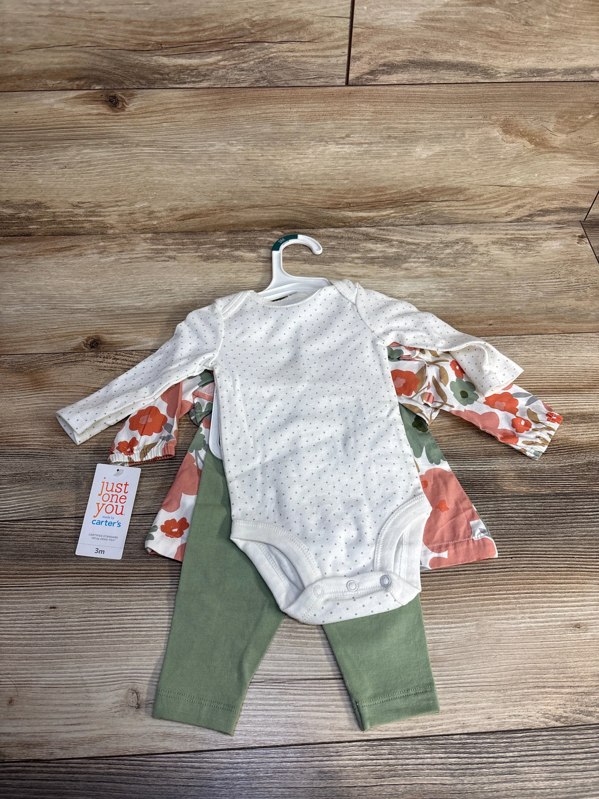 NEW Just One you 3pc Floral Shirt & Pants Set White sz 3m