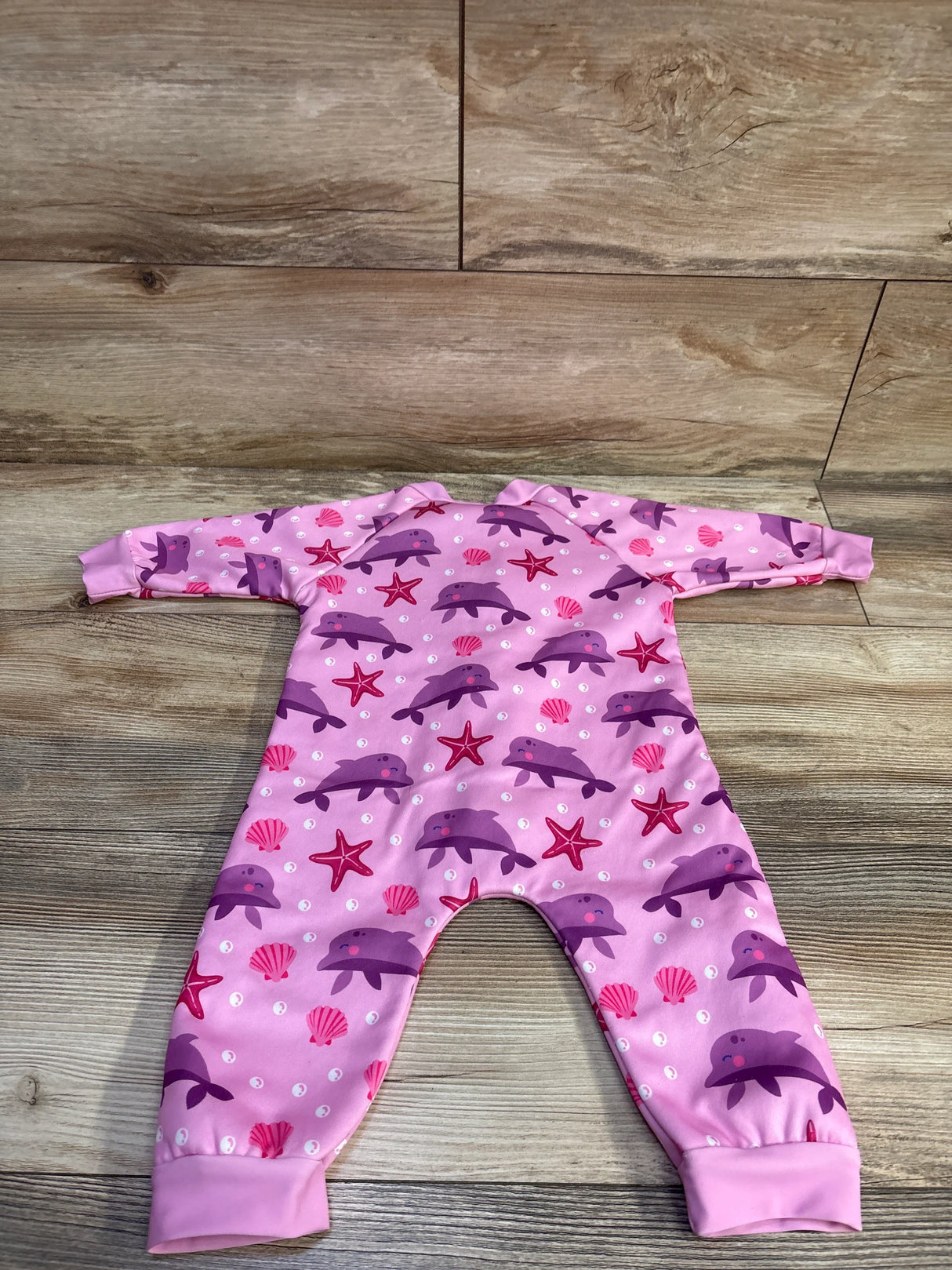 SwimBubs Soft Fleece Lined Warm Wetsuit - Pink Dolphin sz 6-12m