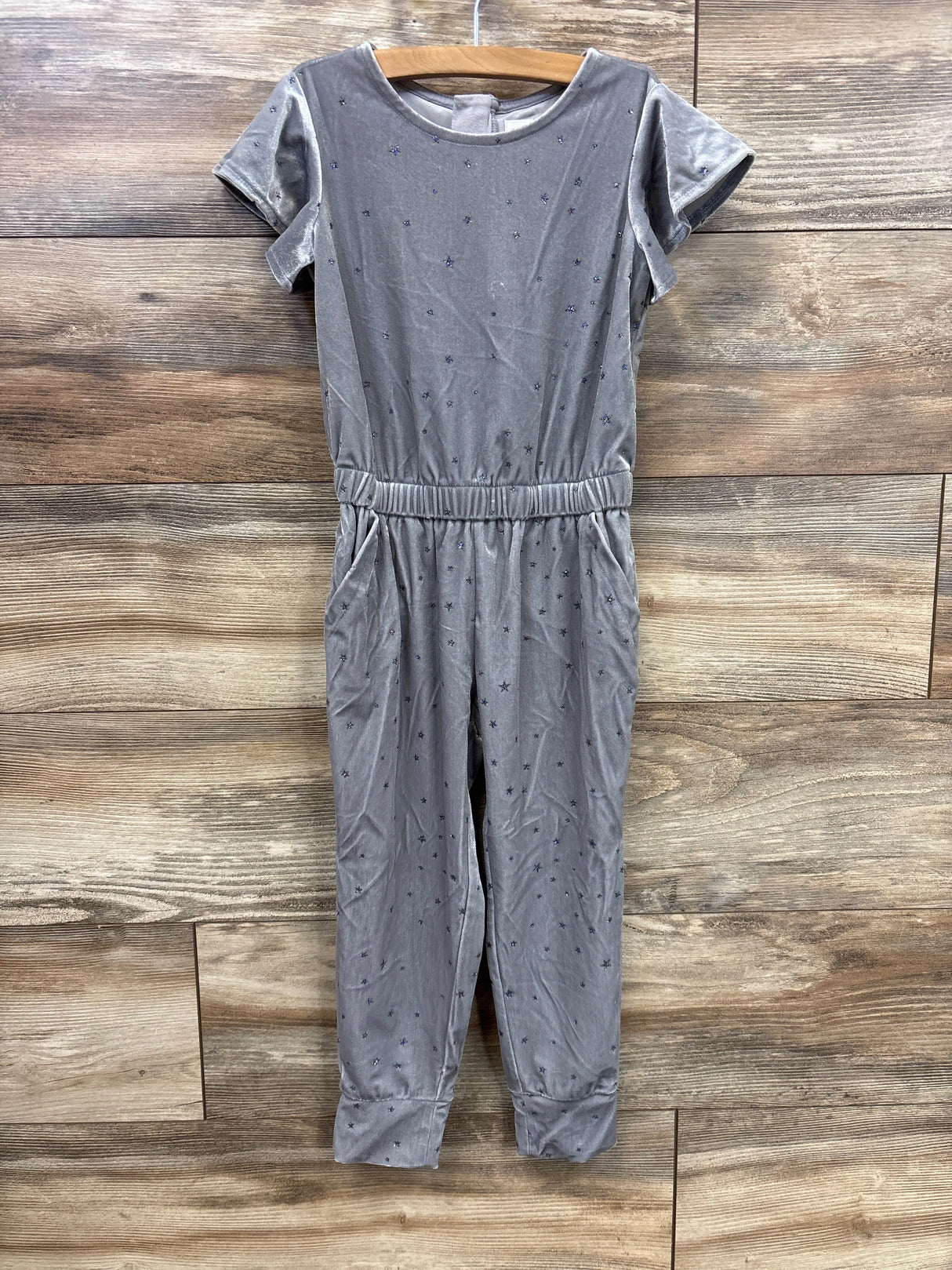 Gap Velvet Star Jumpsuit in Antique Pewter sz 4/5