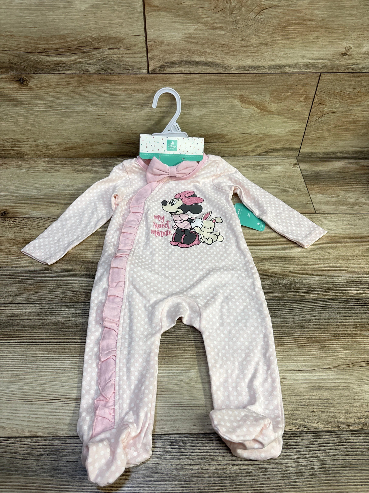 NEW Disney Baby 2pc Minnie Mouse Sleeper & Headband Set Pink sz 6/9m