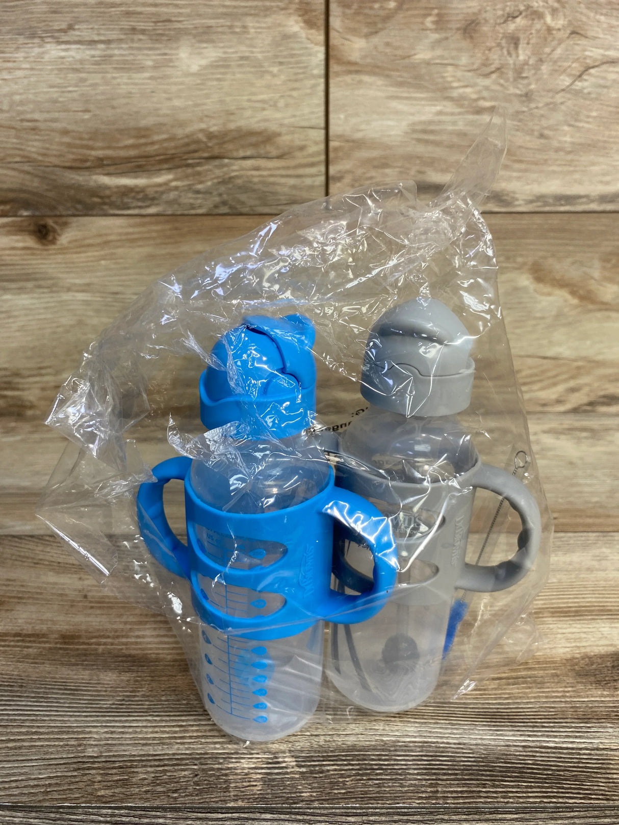 NEW Dr. Brown's Milestones Narrow Sippy Straw Bottles w/ Silicone Handles 2pk 8oz