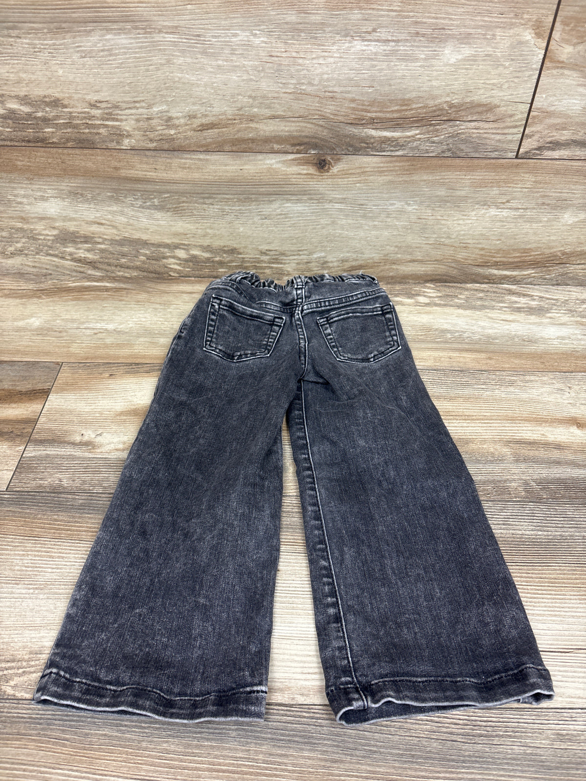 Cat & Jack Embroidered Flower Wide Leg Jeans Grey sz 4T