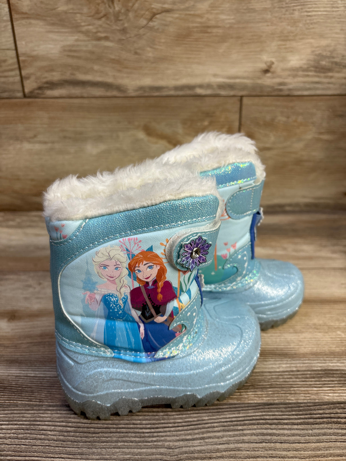 Disney Frozen Light Up Snow Boots Blue sz 7c