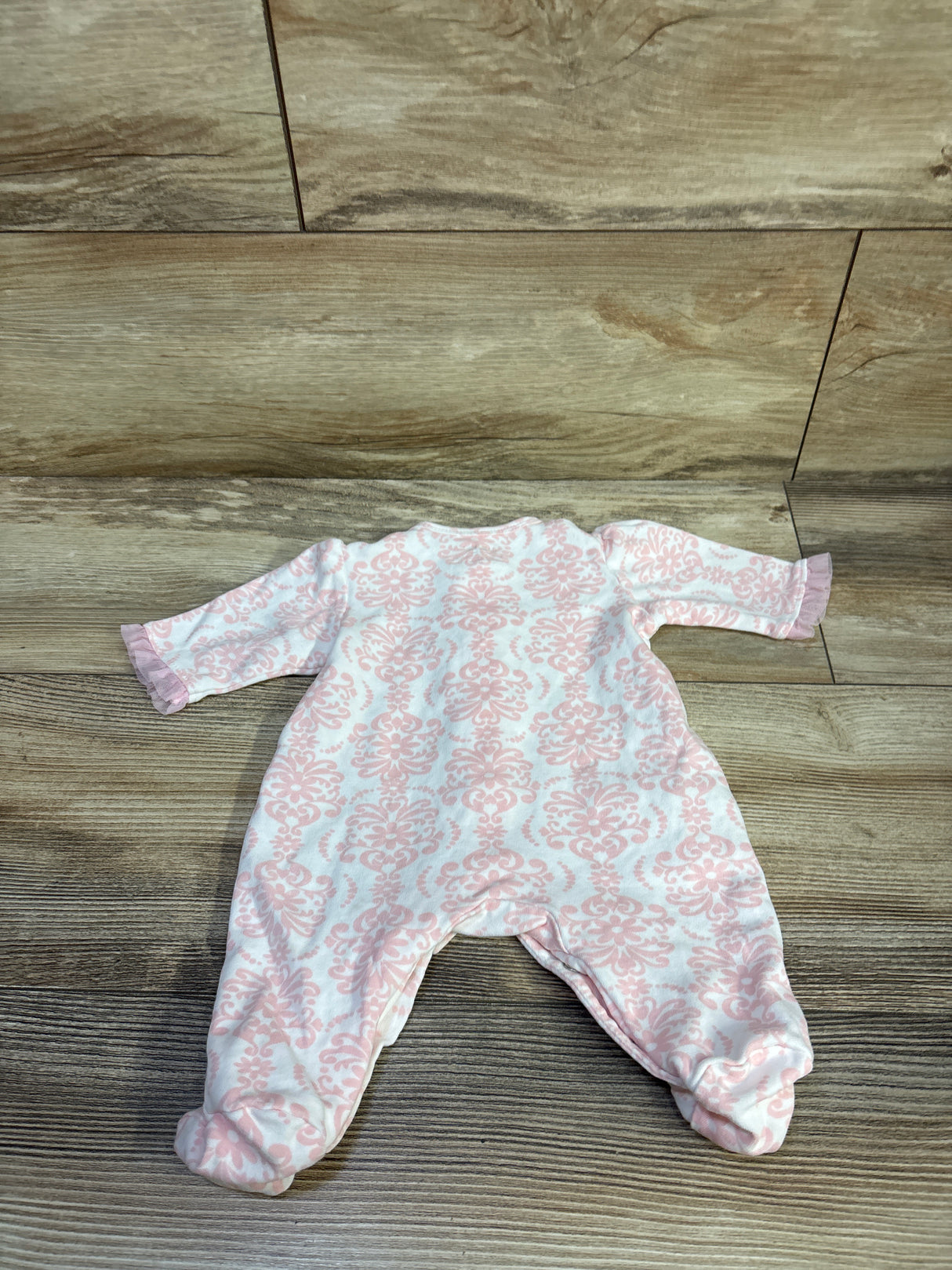 Little Me Ruffle Snap Sleeper White sz Newborn