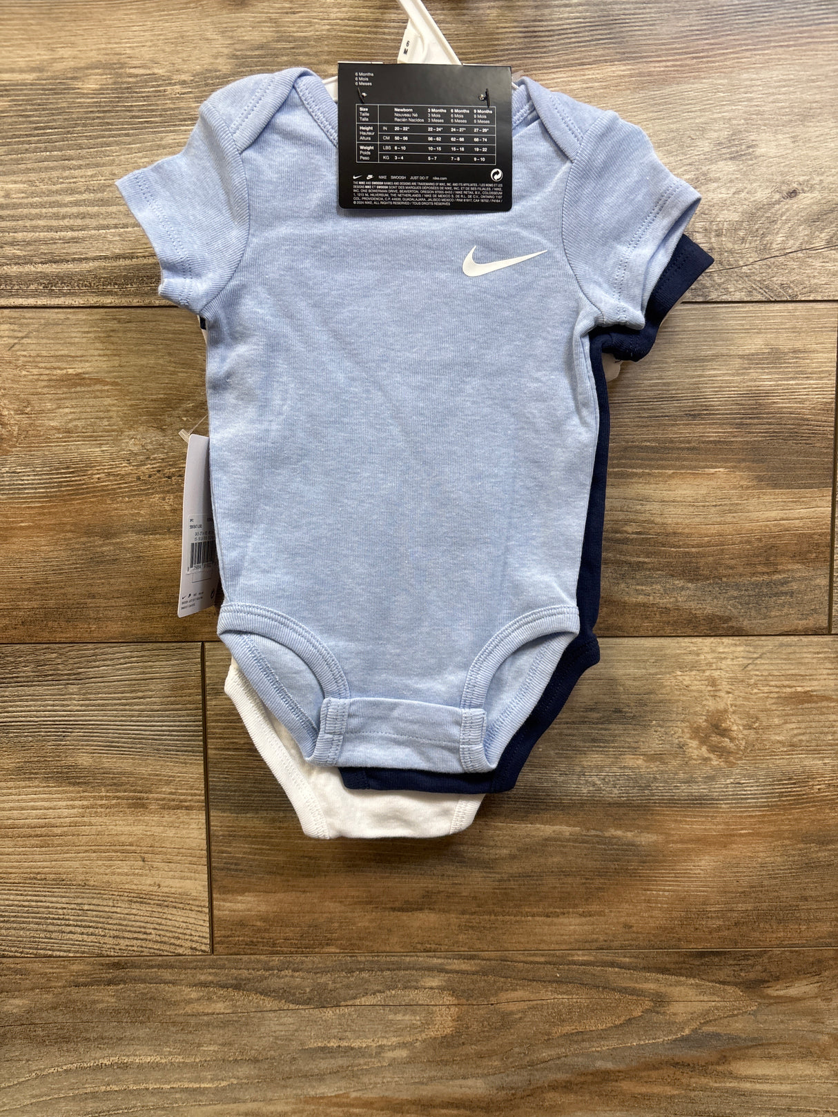 NEW Nike 3pk Bodysuits Blue sz 6m