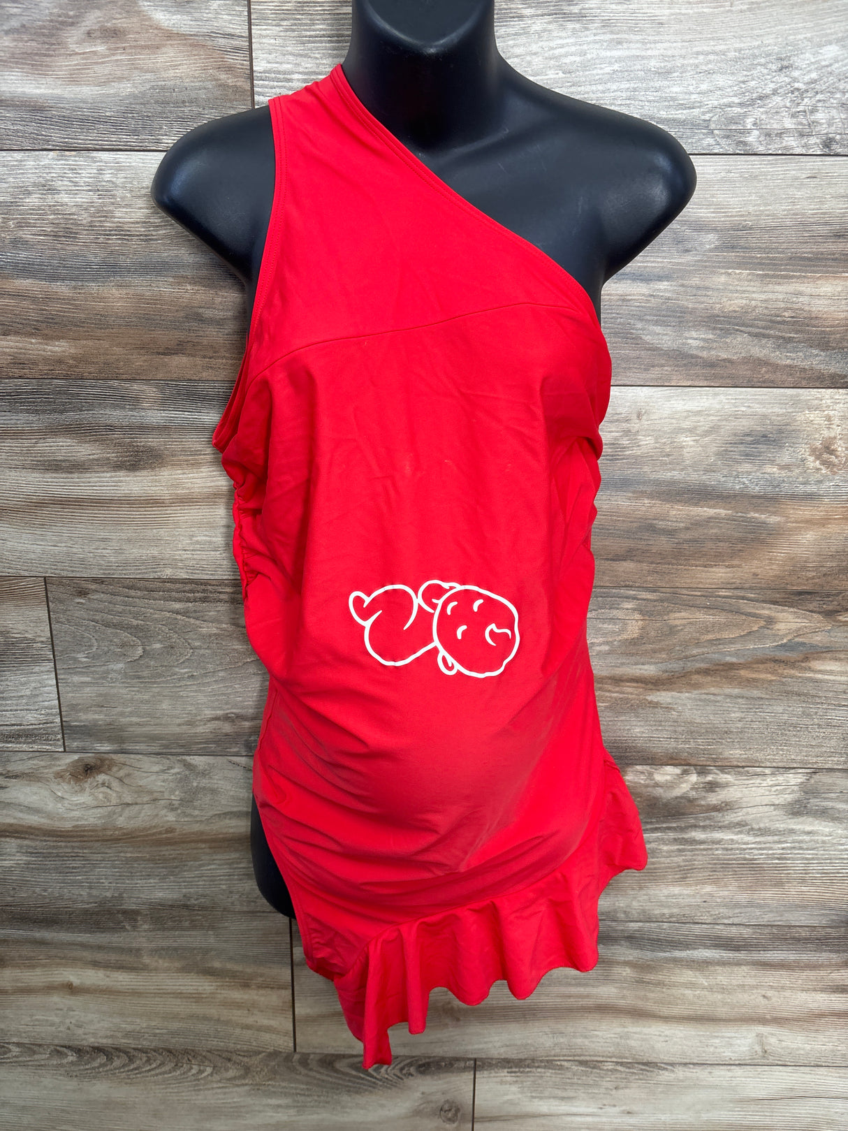 Summer Mae Maternity Baby Print 1pc Swim Suit Red sz XL