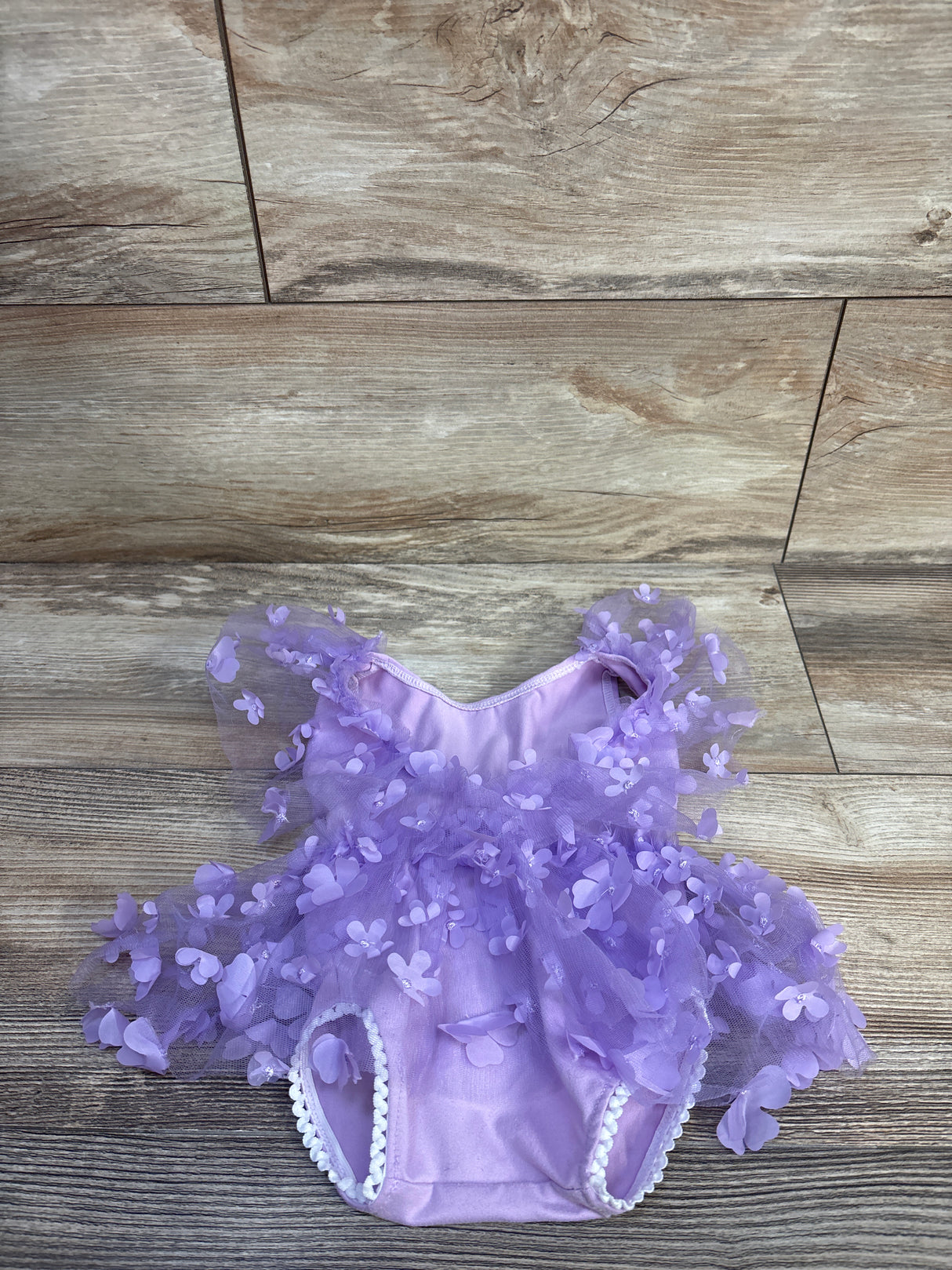 Shein Floral Tulle Bubble Romper Purple sz 0-1m