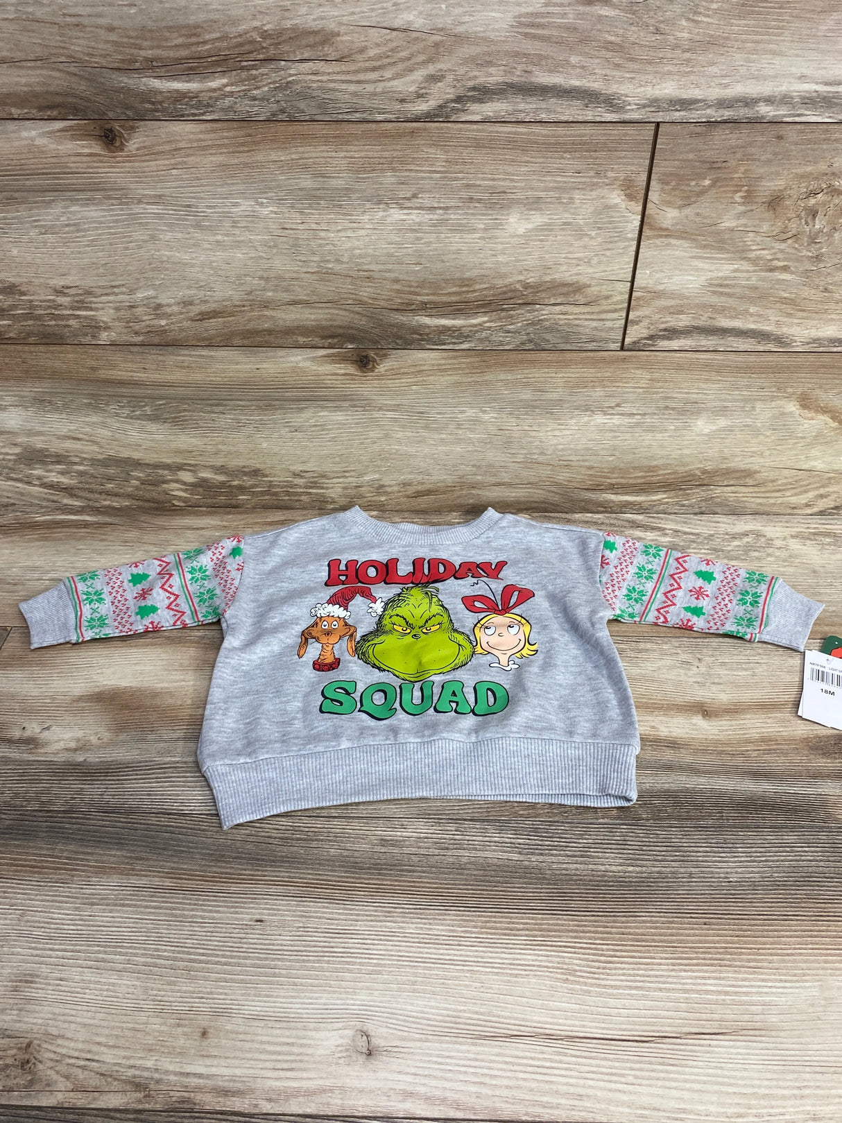 NEW The Grinch Holiday Sweatshirt Grey sz 18m