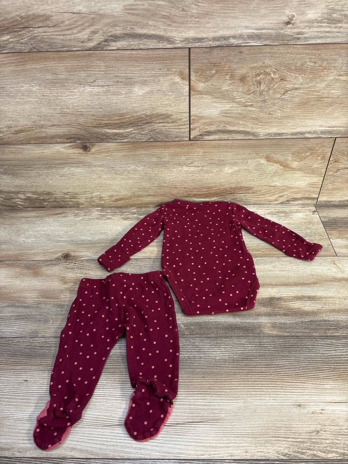 Just One You 2pc Kimono Bodysuit & Pants Set Red sz 3m