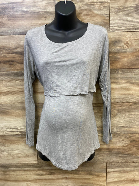 Smallshow Nursing Shirt Grey sz Large - Me n Mommy To Be