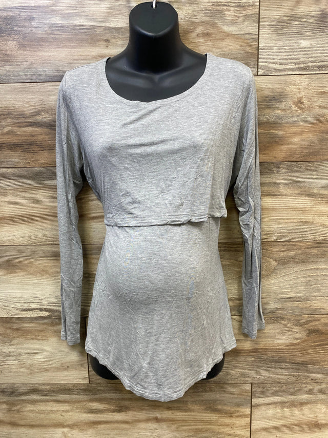 Smallshow Nursing Shirt Grey sz Large - Me n Mommy To Be