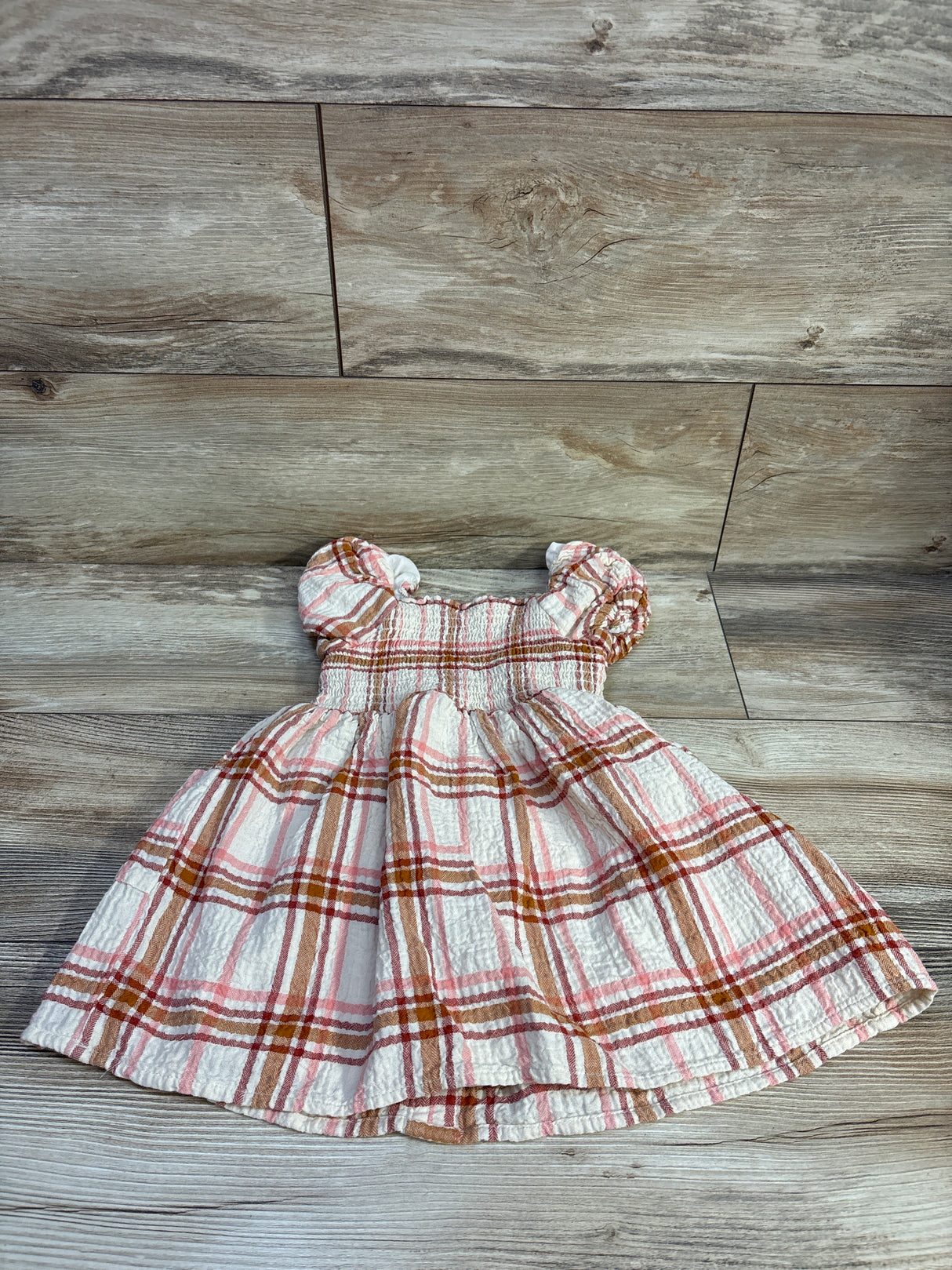 Cat & Jack Smocked Gauze Dress Beige sz 3T