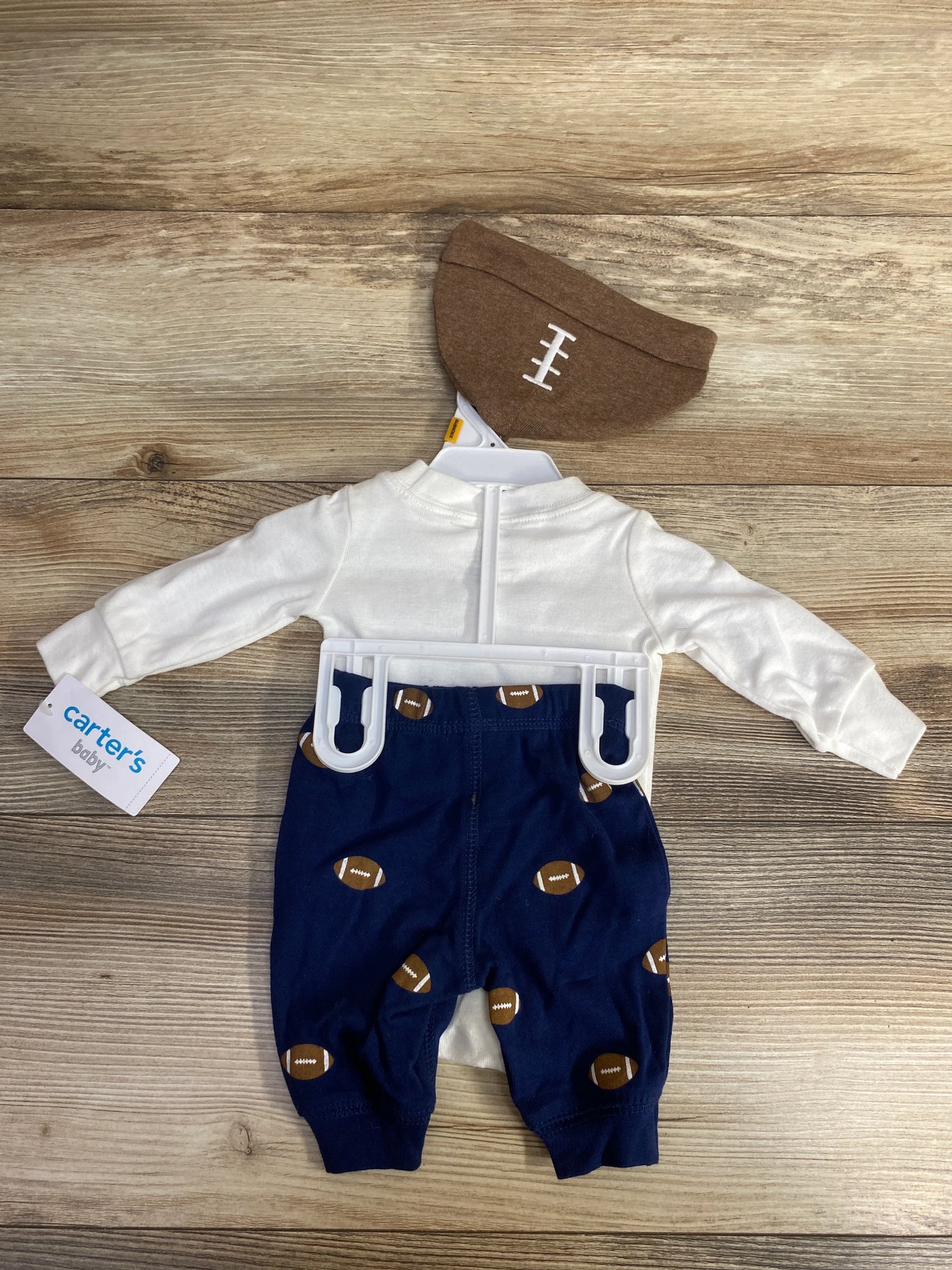NEW Carter's 3pc My First Game Day Bodysuit Set White sz Newborn