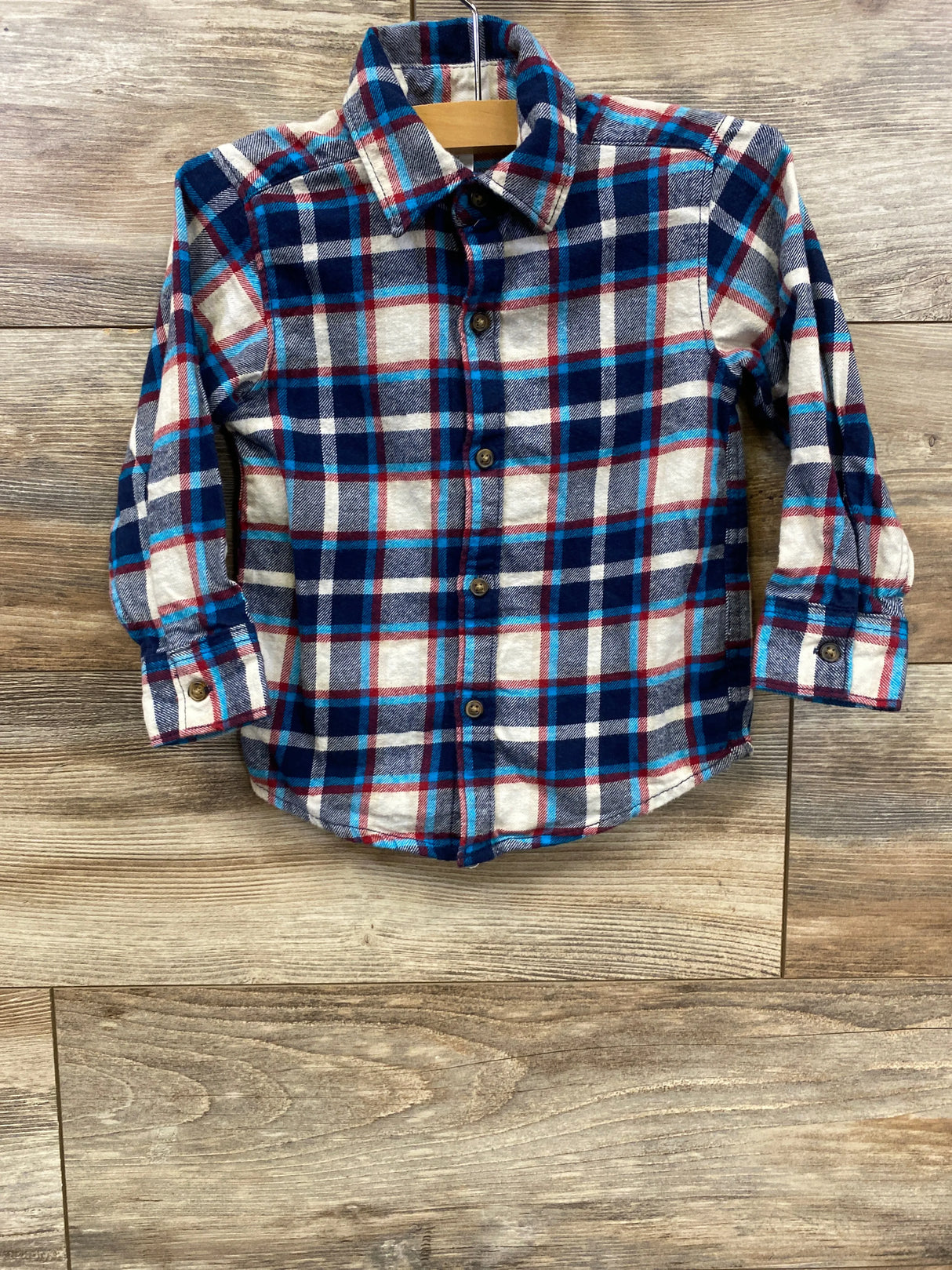Carter's Plaid Flannel White sz 2T