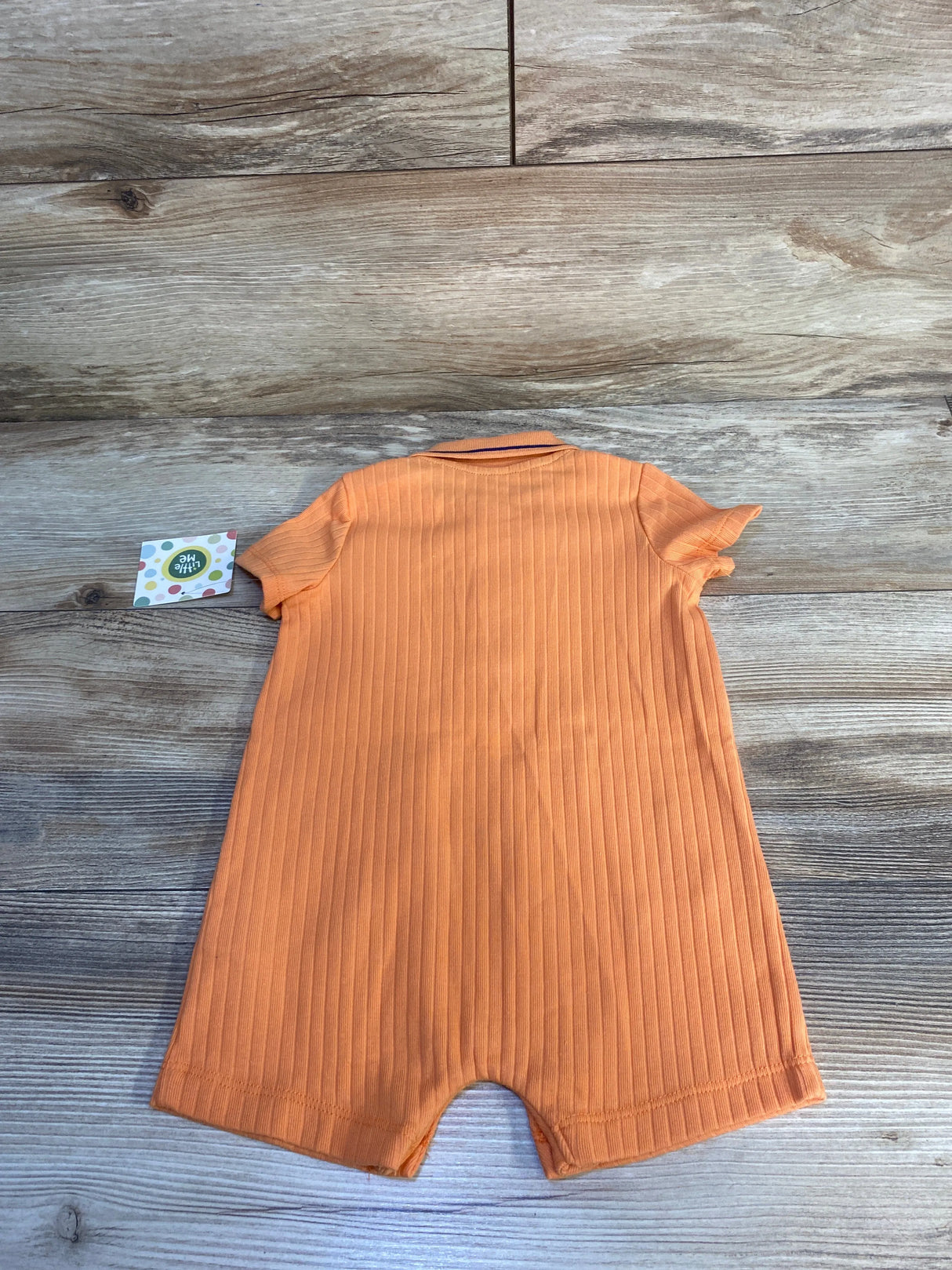NEW Little Me Ribbed Palm Tree Polo Romper Orange sz 9m